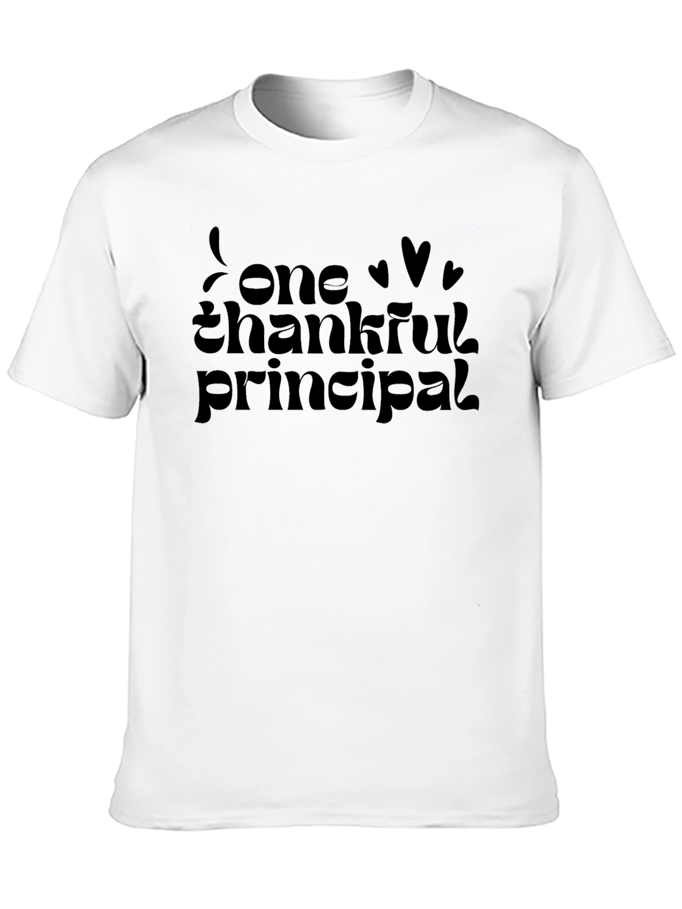 Thankful Principal T-Shirt - Black Crew Neck Tee