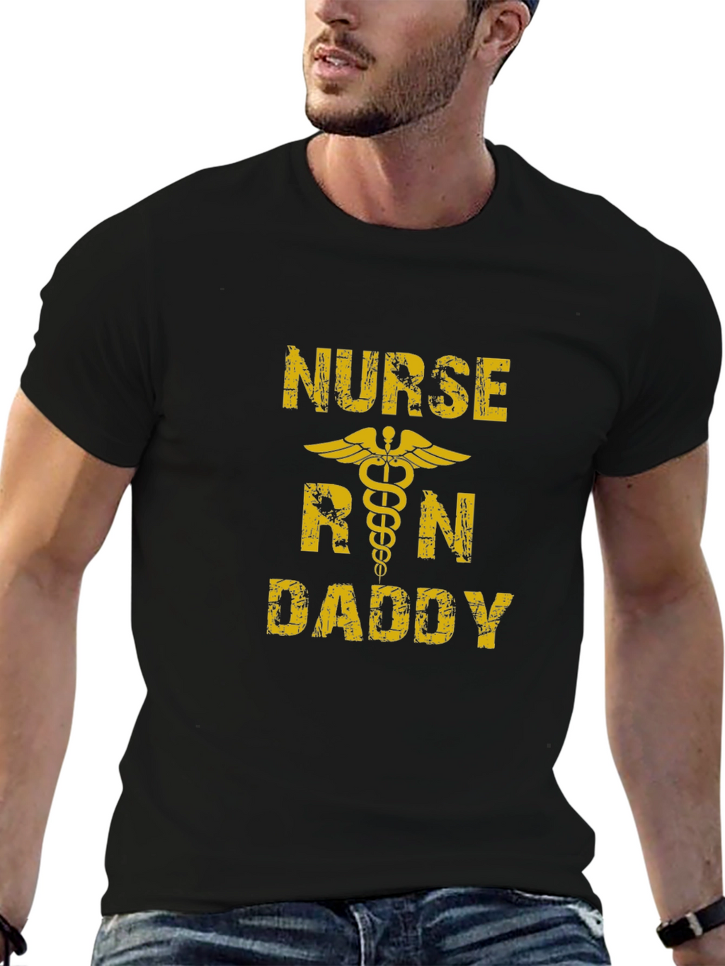 Nurse RN Daddy Black T-Shirt