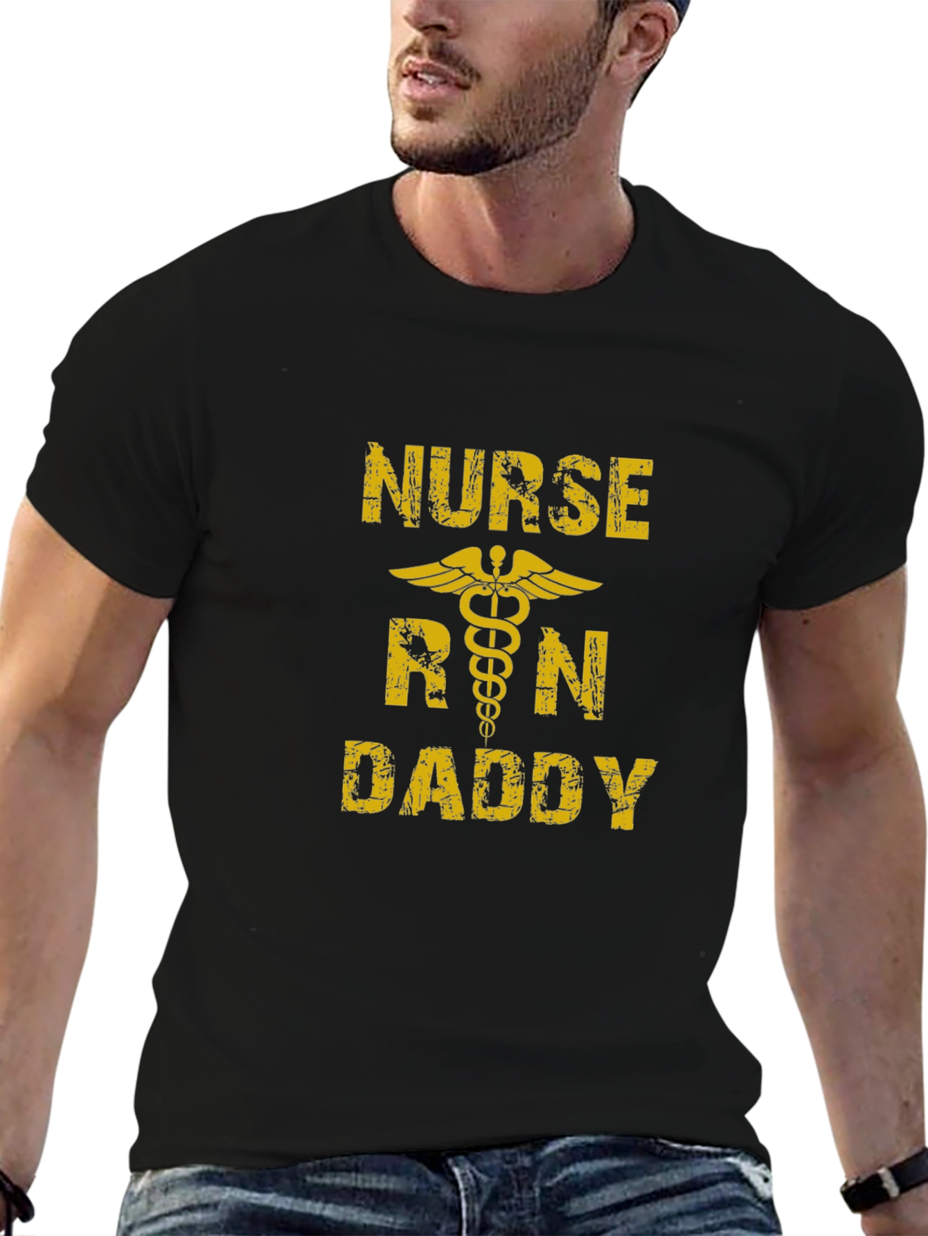 Nurse RN Daddy Black T-Shirt