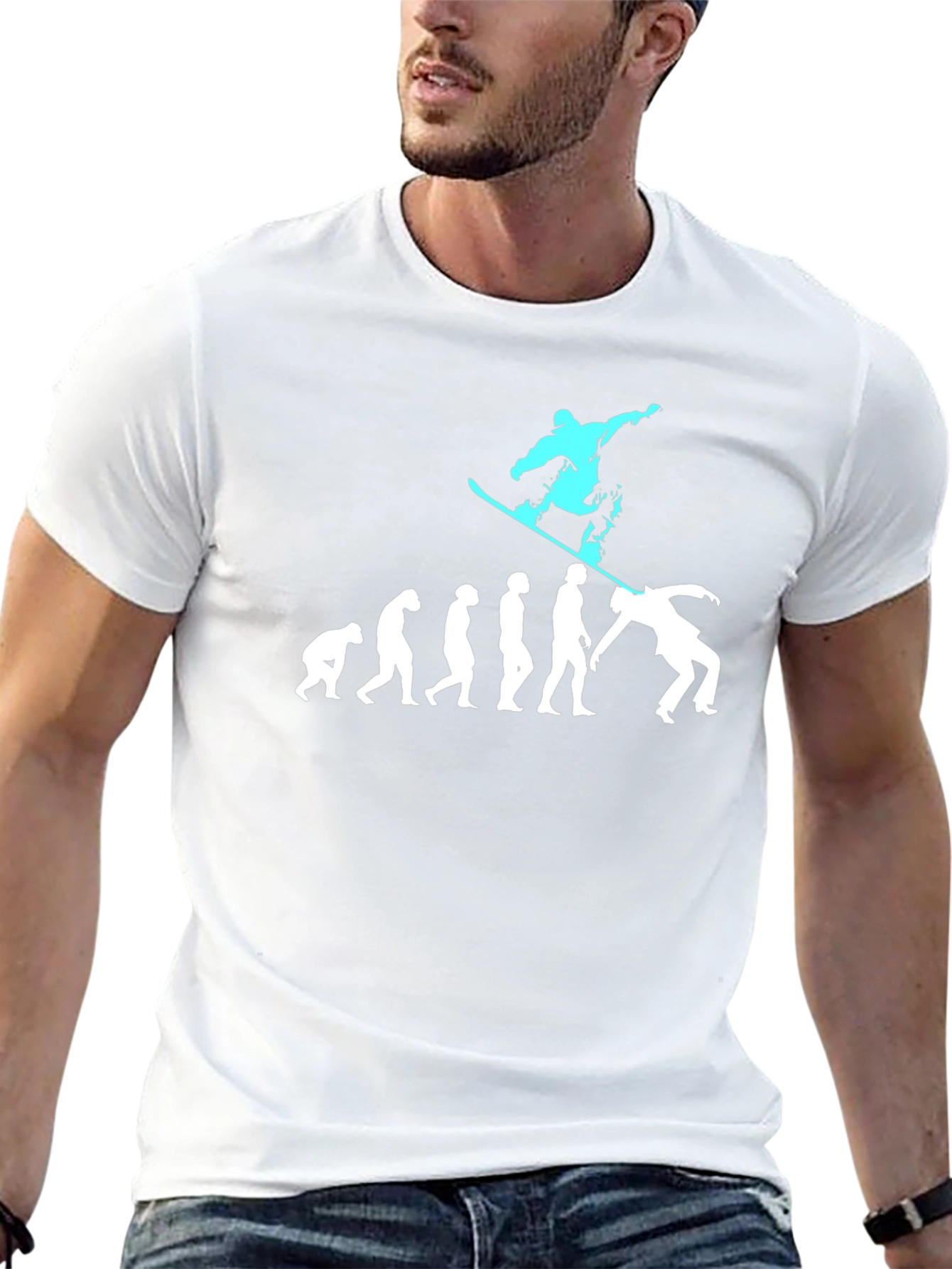 Snowboarding Evolution Graphic T-Shirt - Black