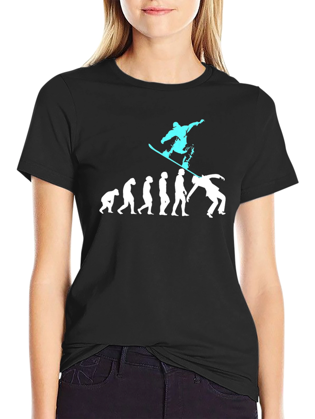Snowboarding Evolution Graphic T-Shirt - Black