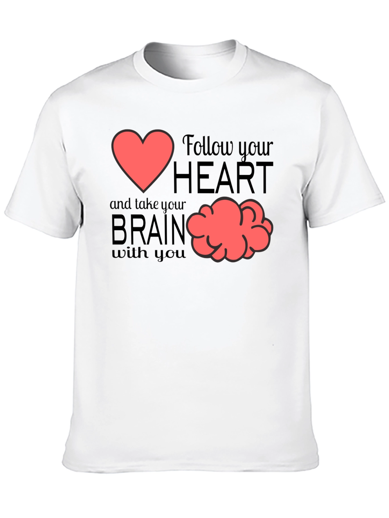 Follow Your Heart Graphic T-Shirt - Brain Tee