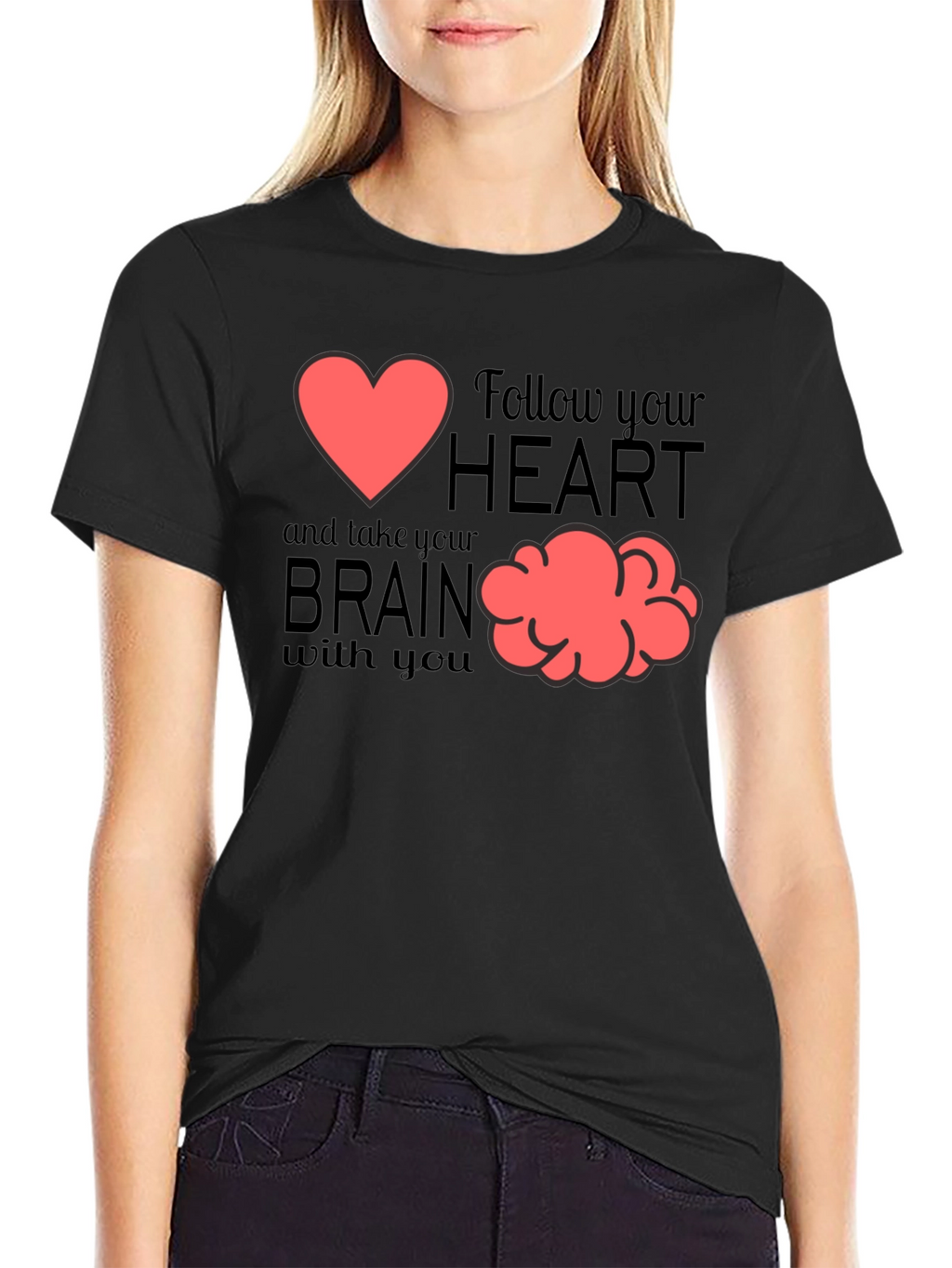 Follow Your Heart Graphic T-Shirt - Brain Tee