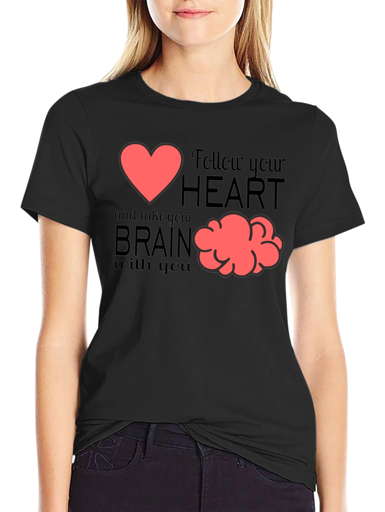 Follow Your Heart Graphic T-Shirt - Brain Tee