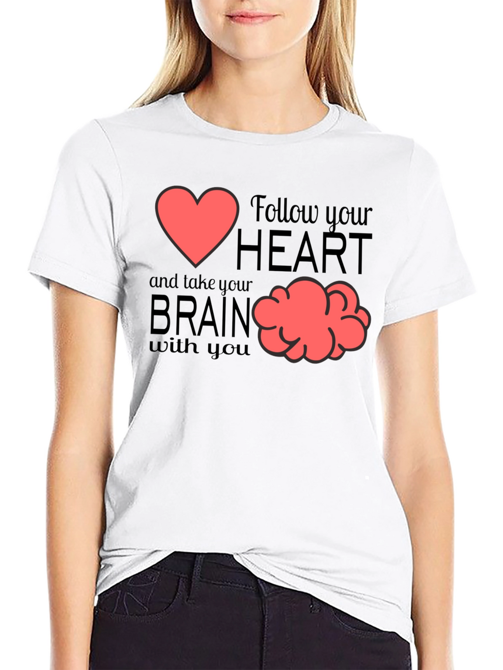 Follow Your Heart Graphic T-Shirt - Brain Tee