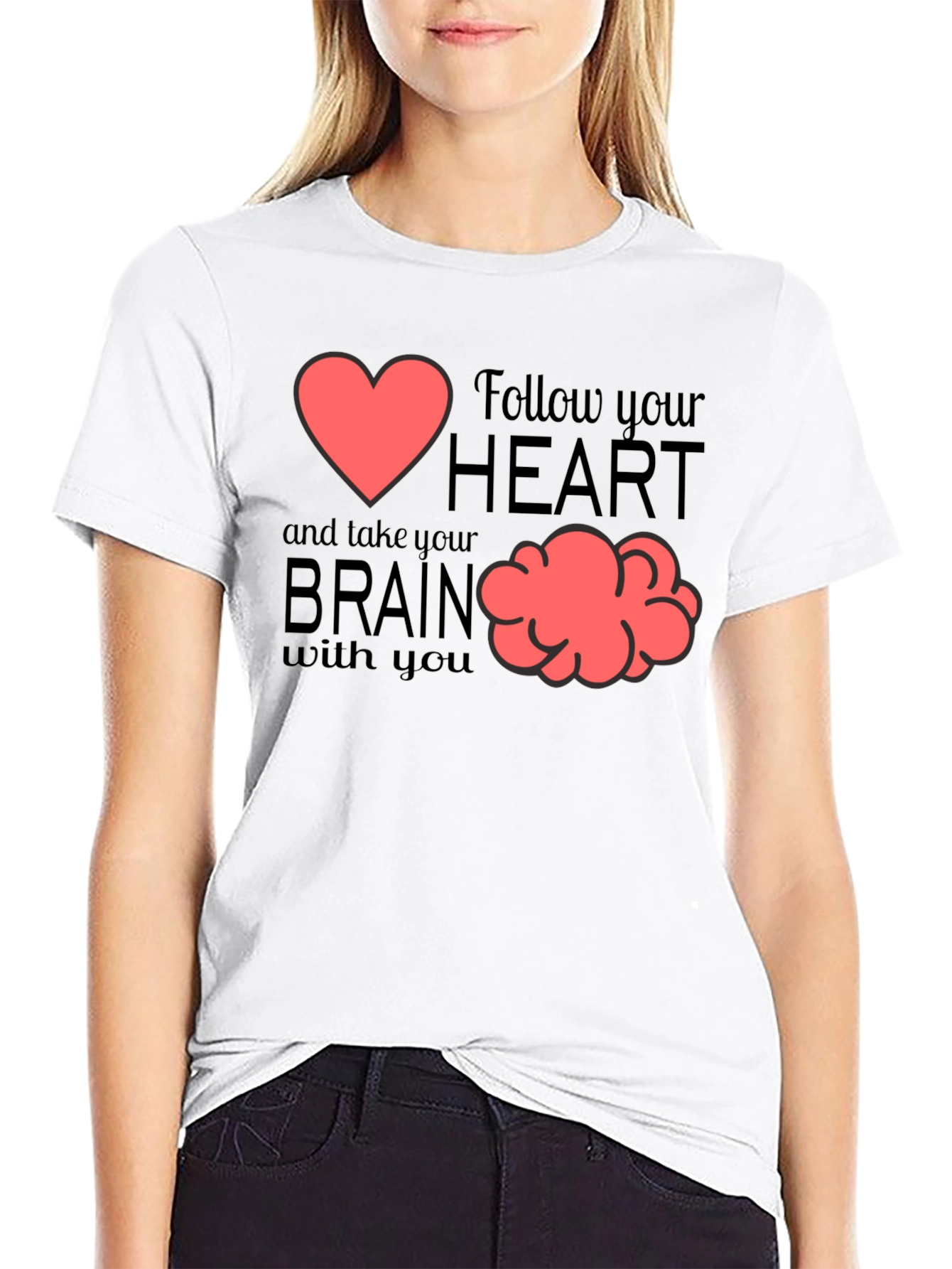 Follow Your Heart Graphic T-Shirt - Brain Tee