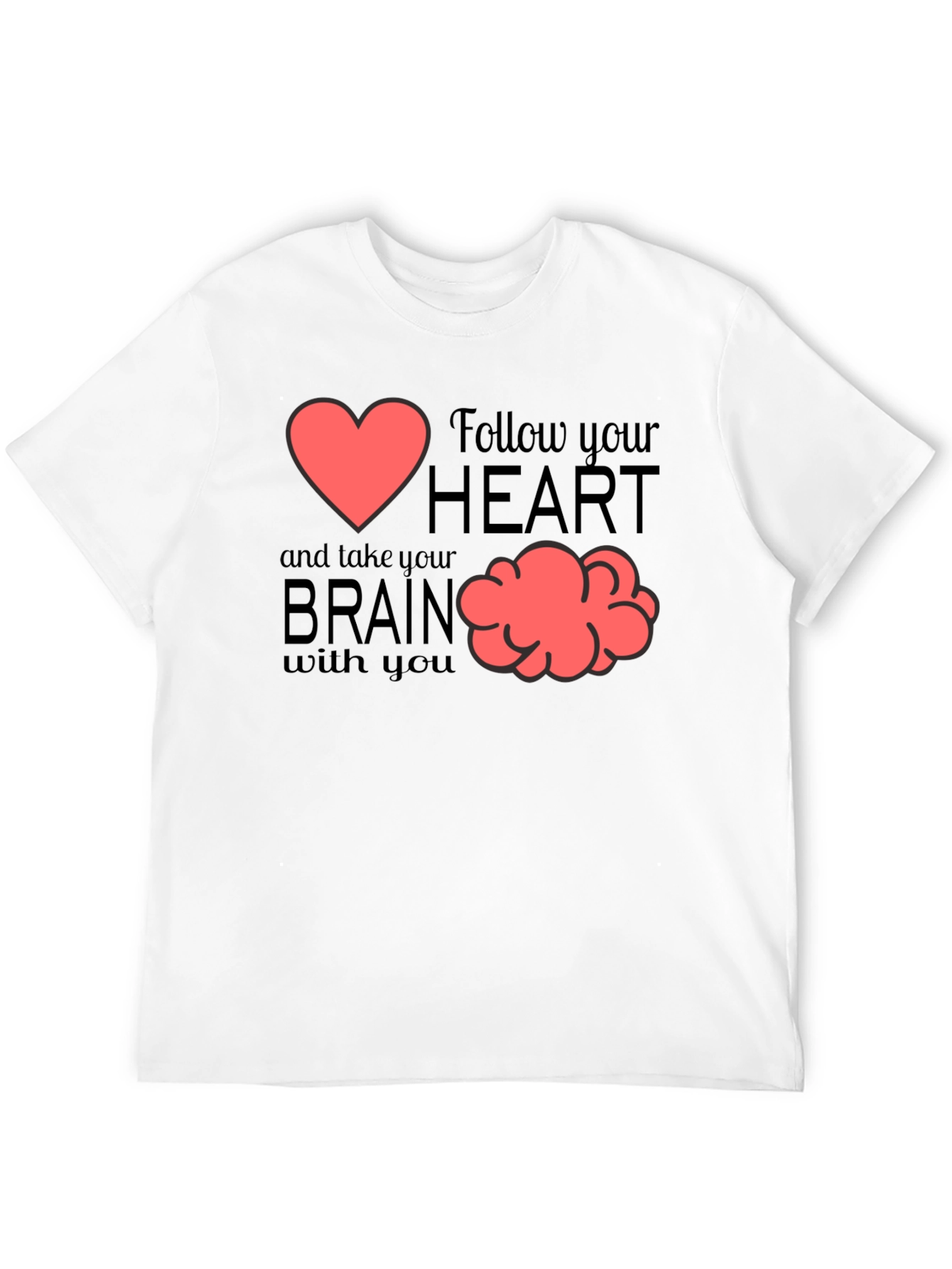 Follow Your Heart Graphic T-Shirt - Brain Tee