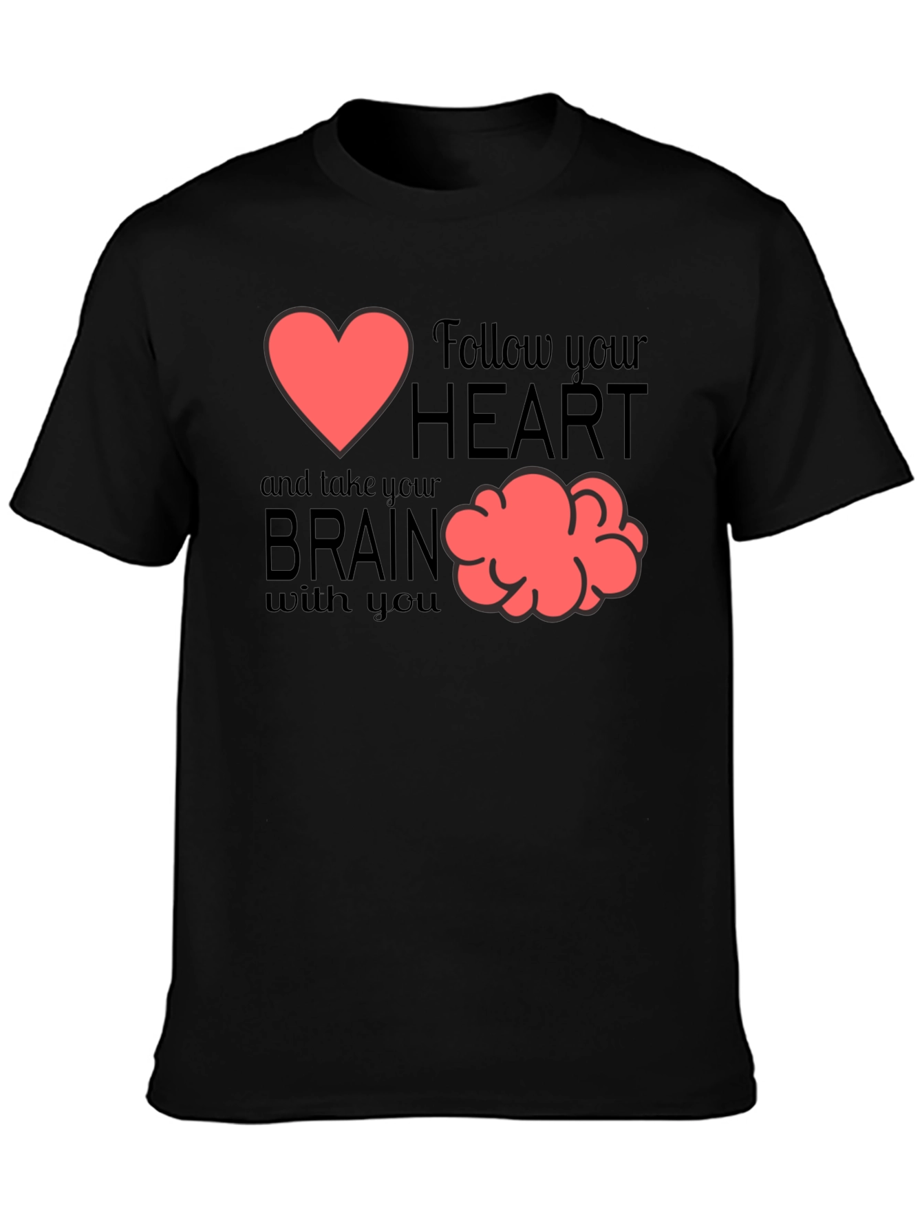 Follow Your Heart Graphic T-Shirt - Brain Tee