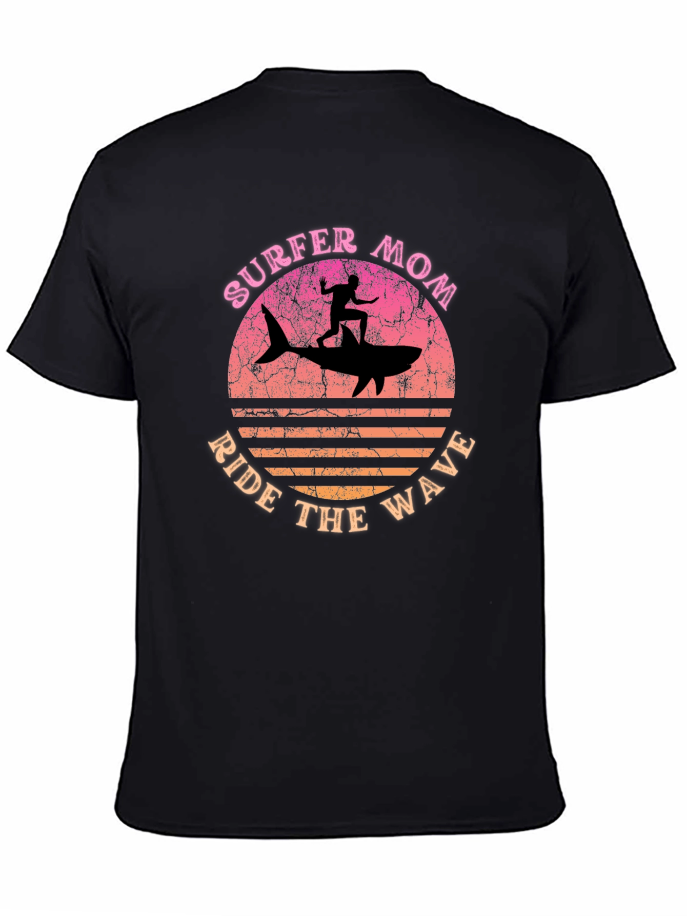 Surfer Mom Shark Ride the Wave Tee