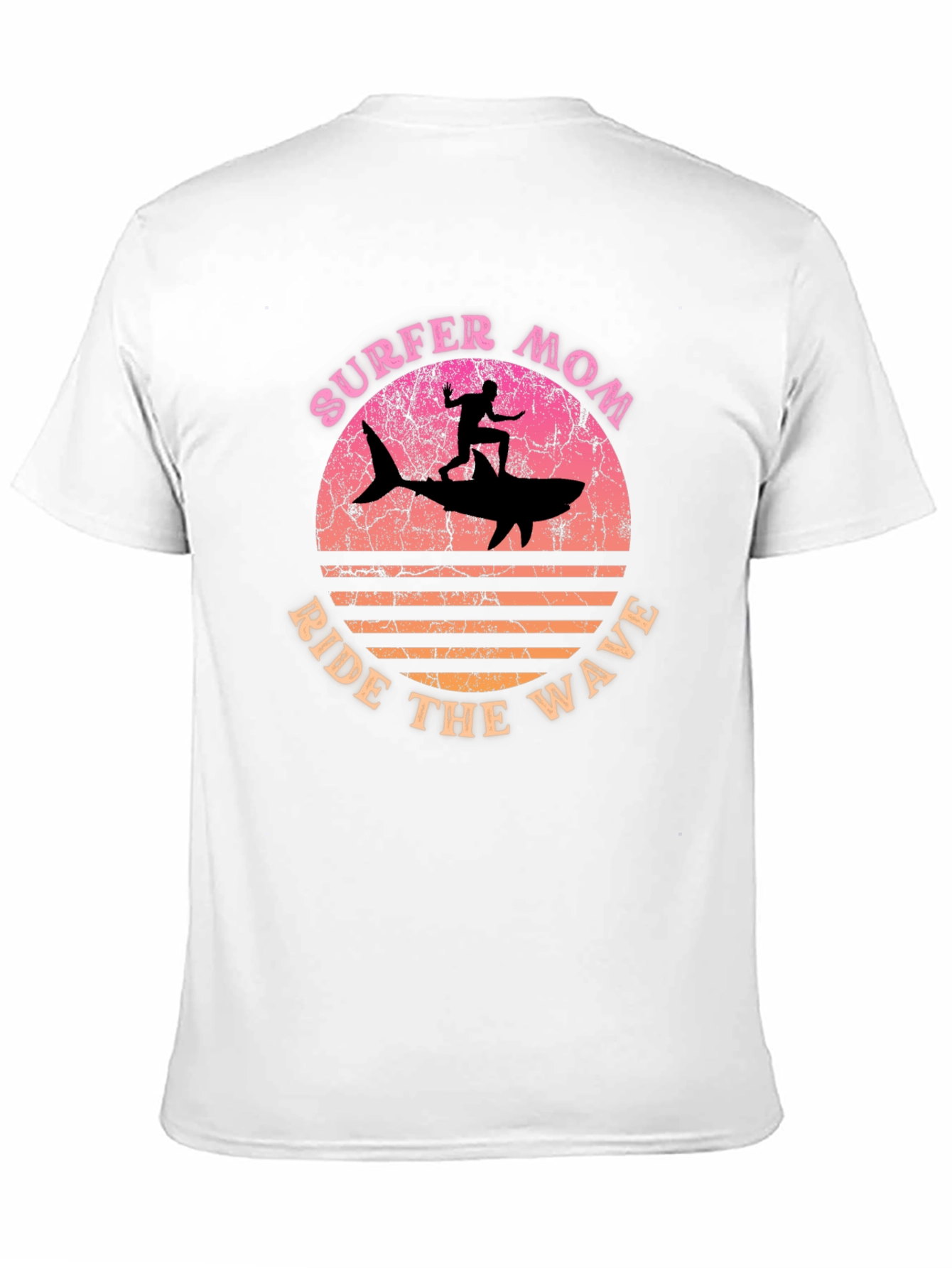 Surfer Mom Shark Ride the Wave Tee