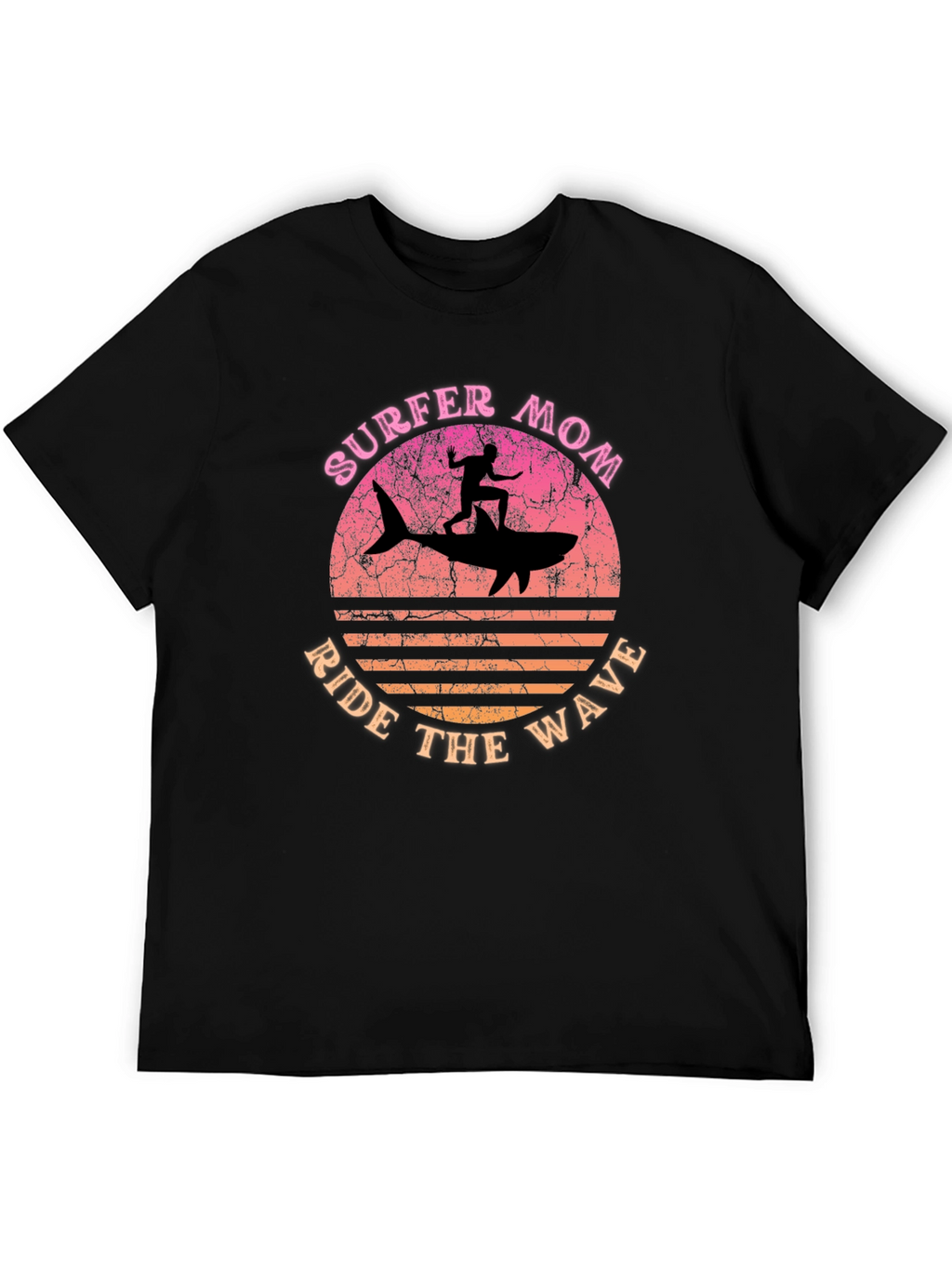 Surfer Mom Shark Ride the Wave Tee