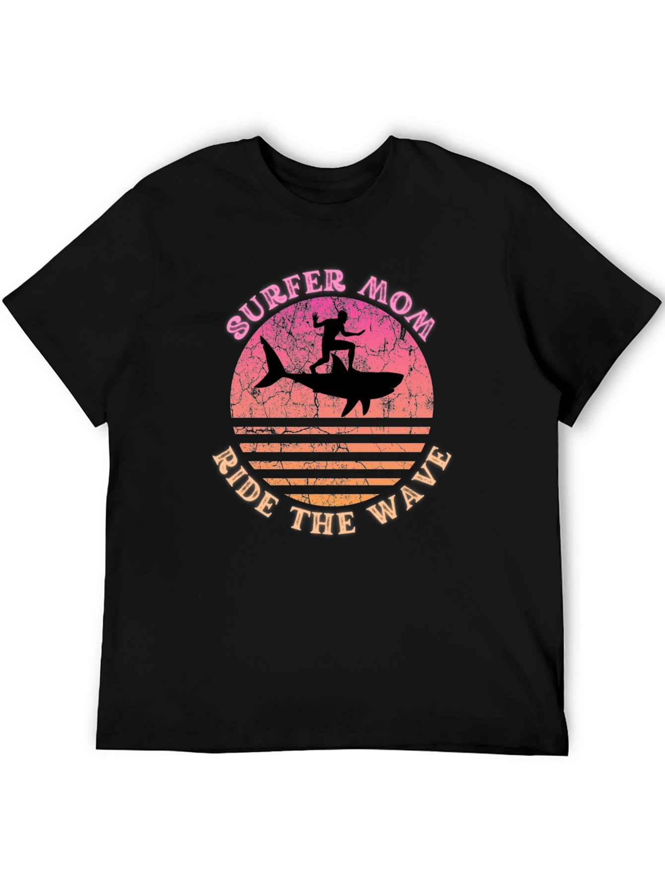 Surfer Mom Shark Ride the Wave Tee