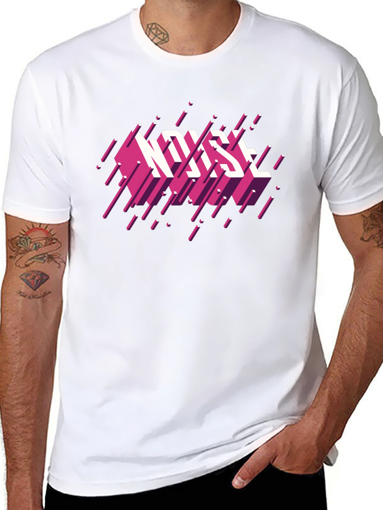 Retro Noise Graphic Black T-Shirt