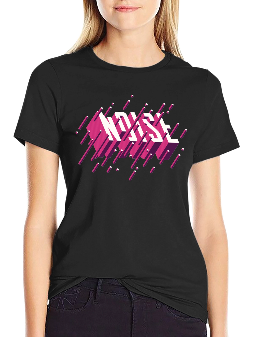 Retro Noise Graphic Black T-Shirt