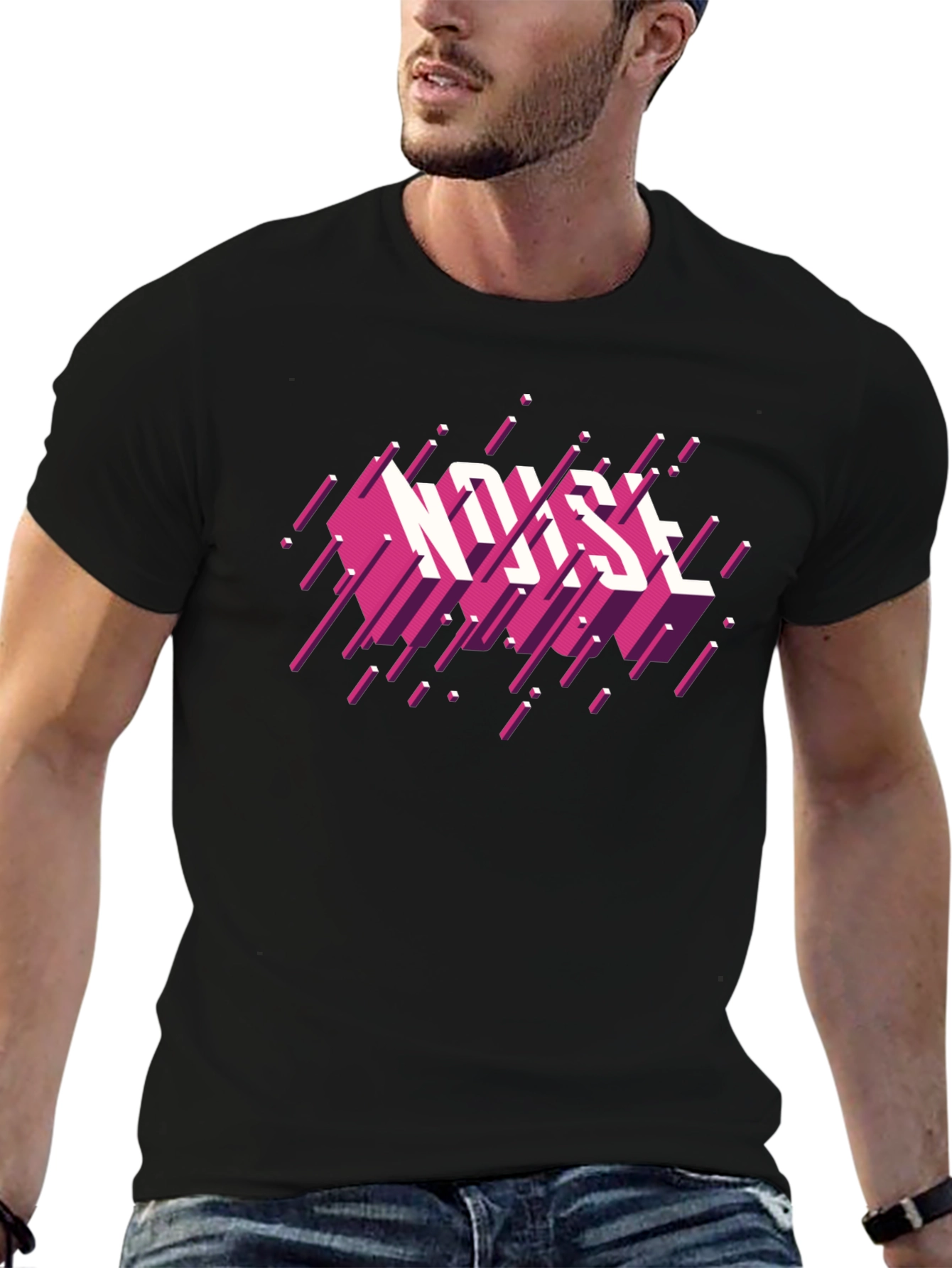 Retro Noise Graphic Black T-Shirt