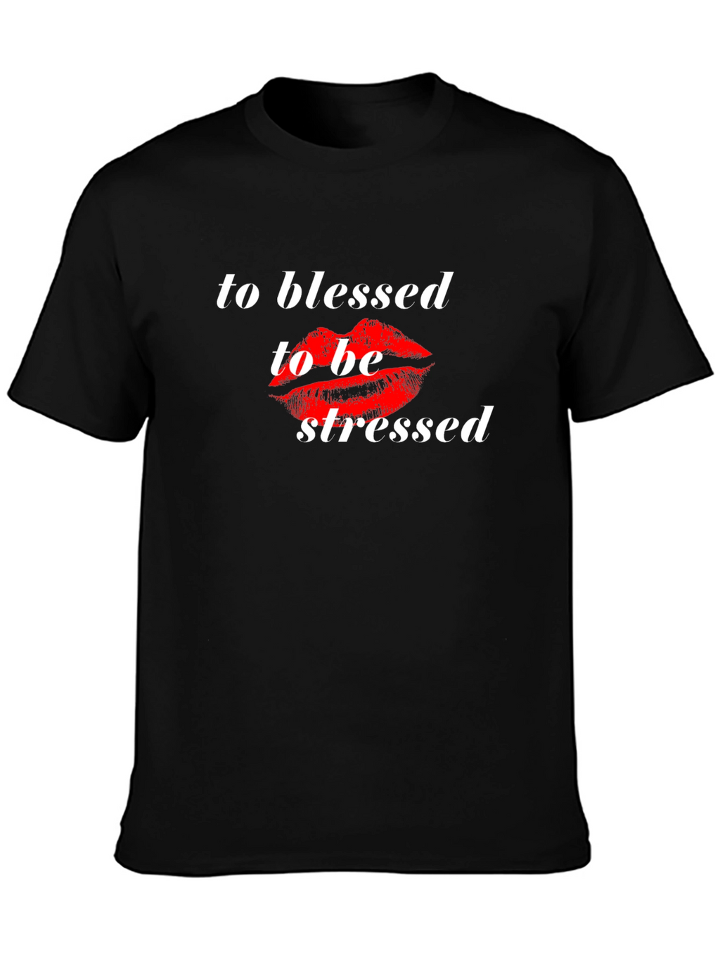 Blessed T-Shirt - Red Lips Graphic Tee