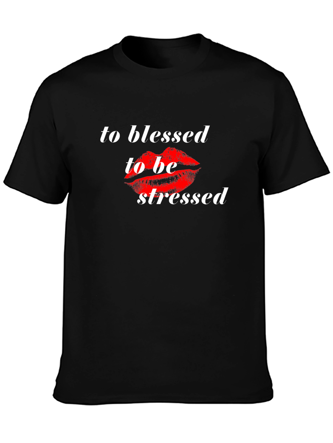 Blessed T-Shirt - Red Lips Graphic Tee