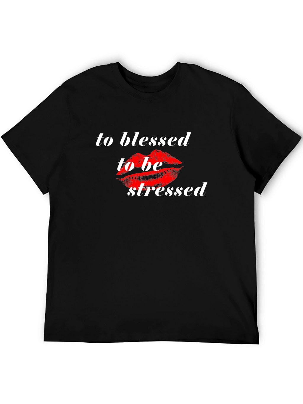 Blessed T-Shirt - Red Lips Graphic Tee