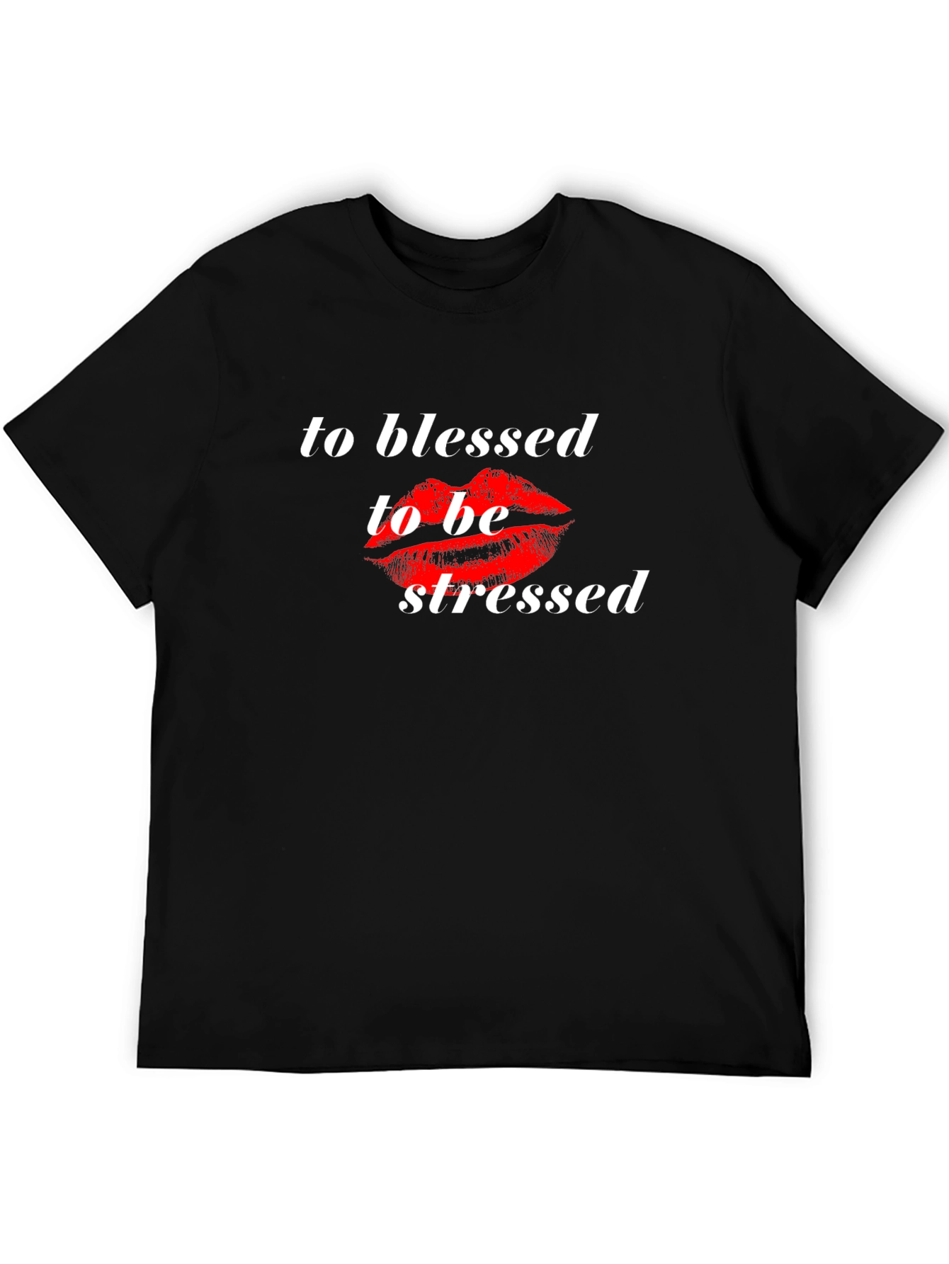 Blessed T-Shirt - Red Lips Graphic Tee