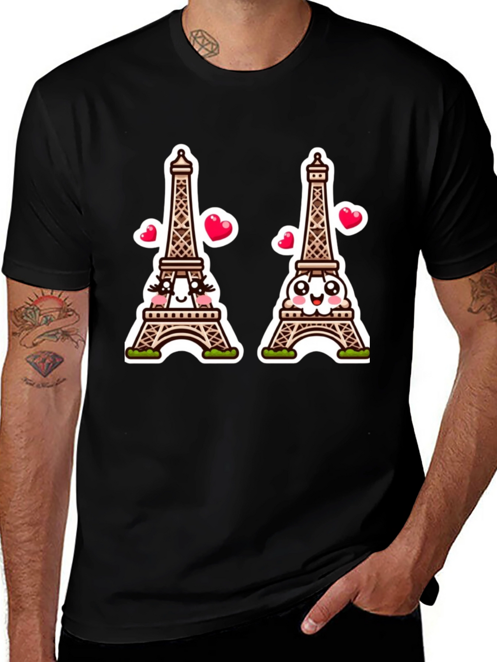Parisian Love T-Shirt Eiffel Tower Cartoon