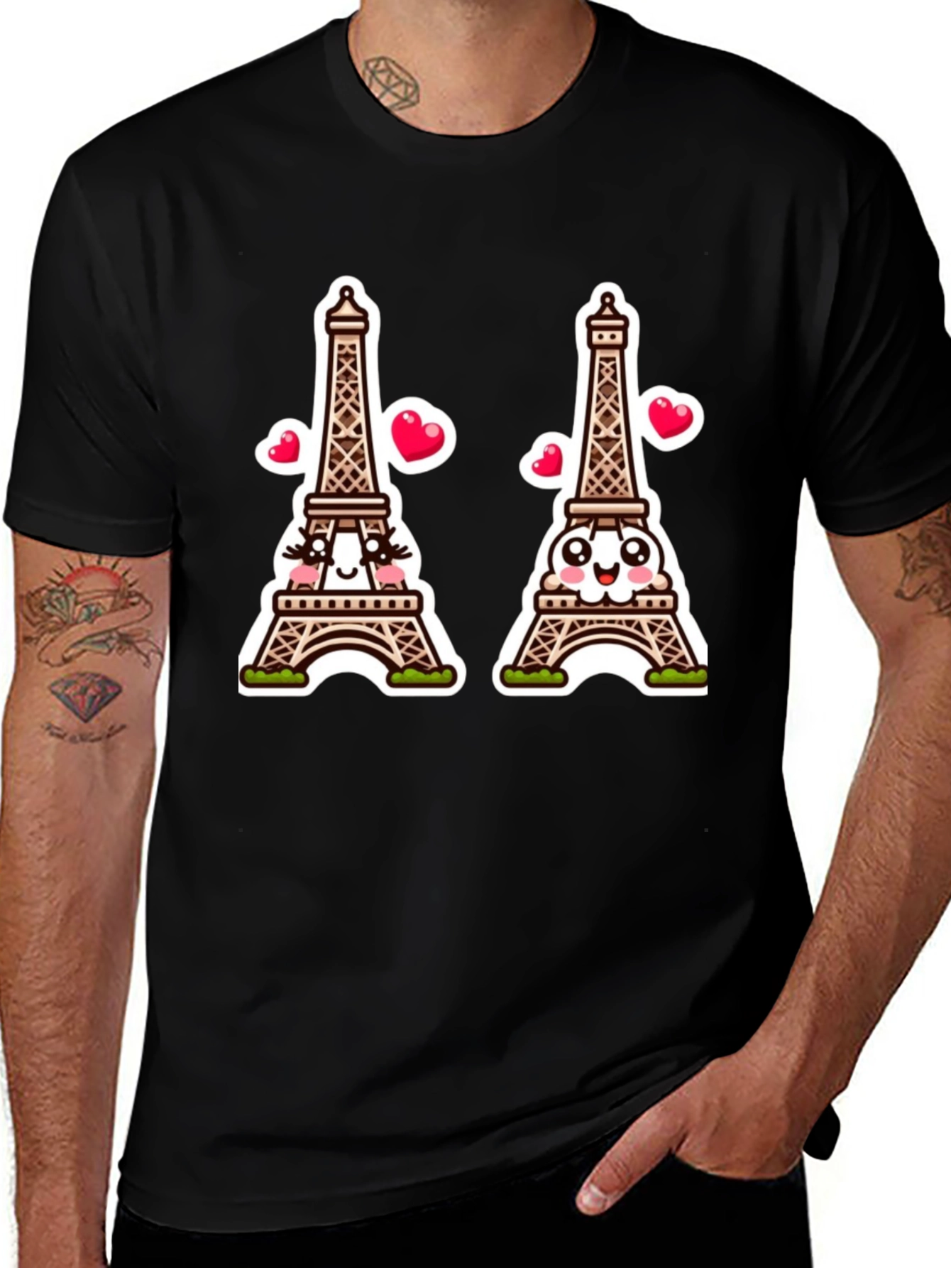 Parisian Love T-Shirt Eiffel Tower Cartoon