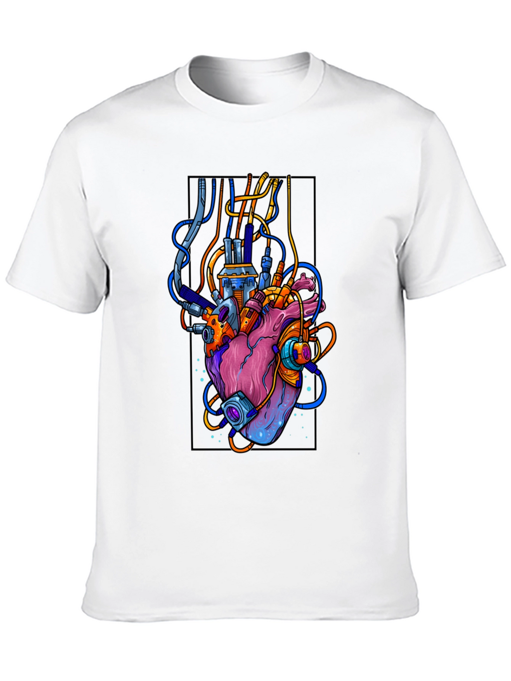 Cyberpunk Heart Graphic Black T-Shirt