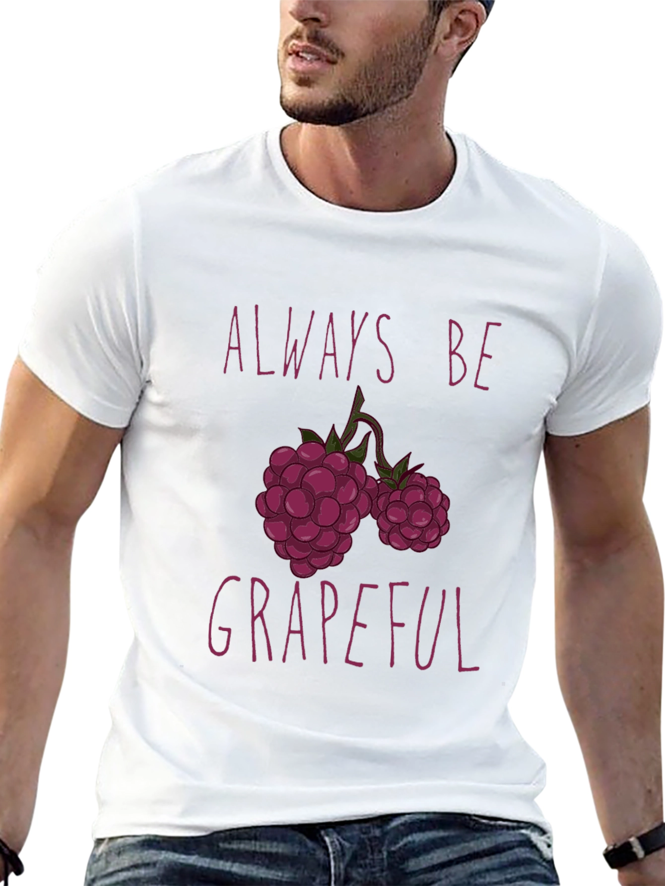Always Be Grapeful Funny Fruit T-Shirt