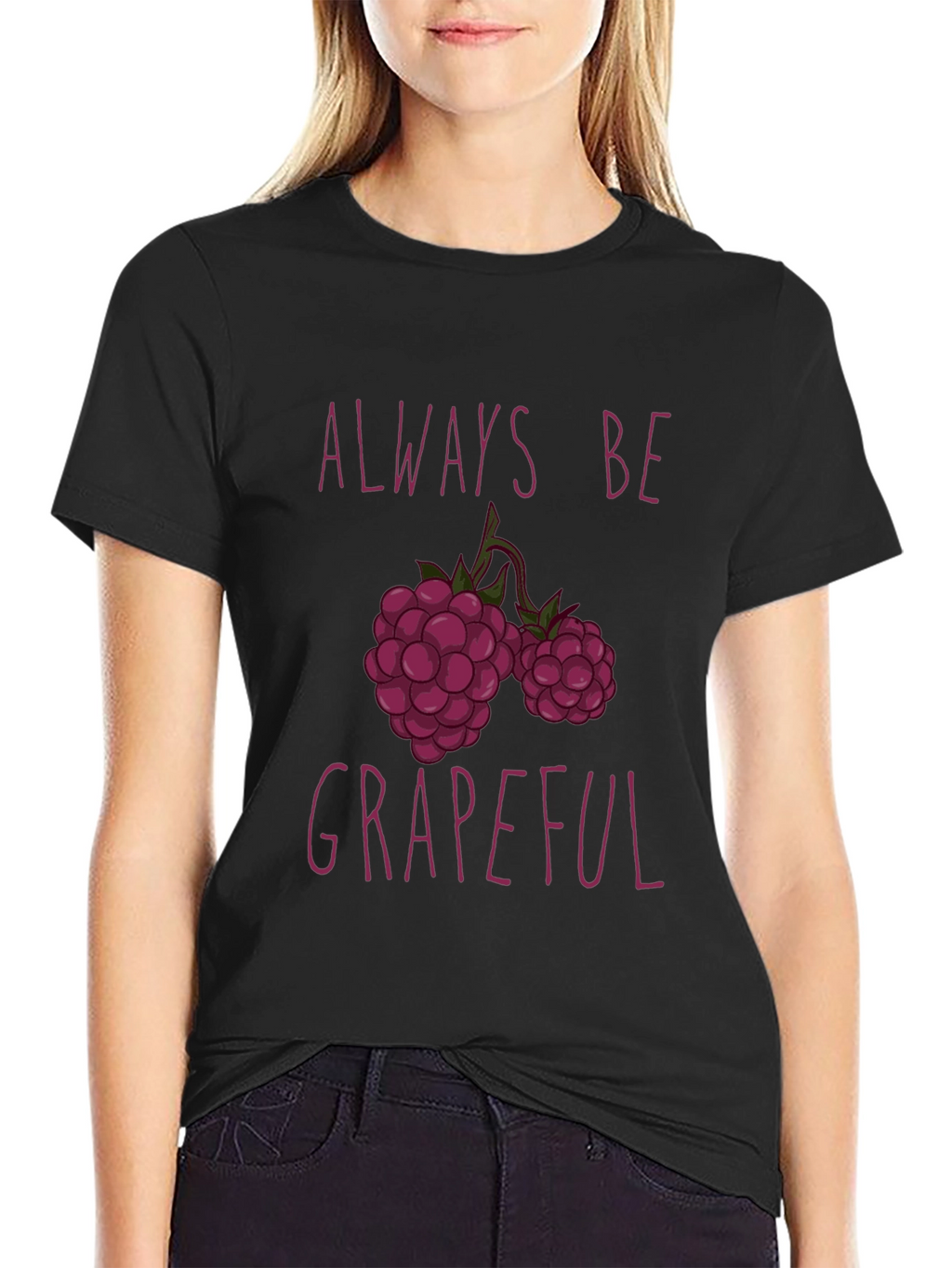Always Be Grapeful Funny Fruit T-Shirt