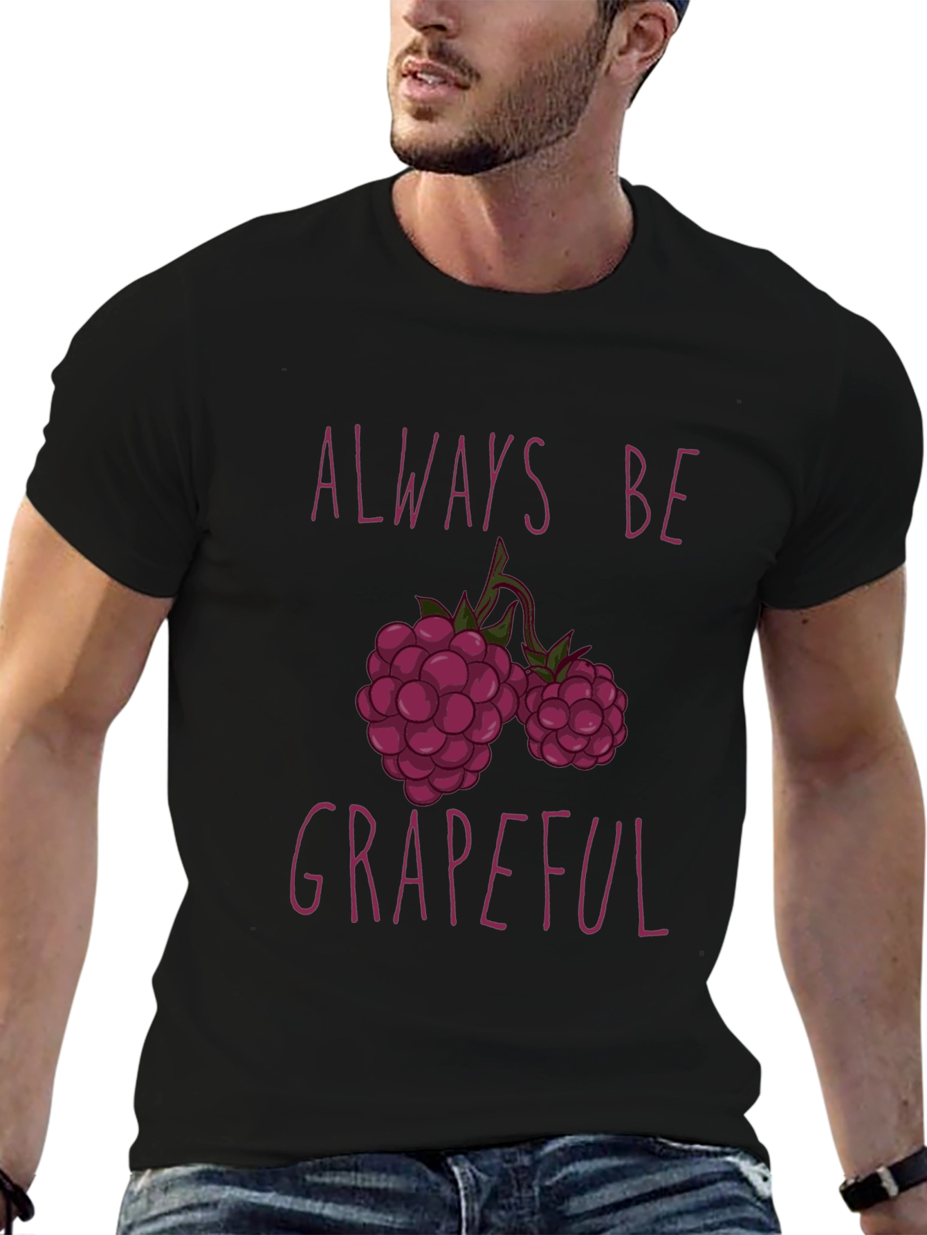 Always Be Grapeful Funny Fruit T-Shirt
