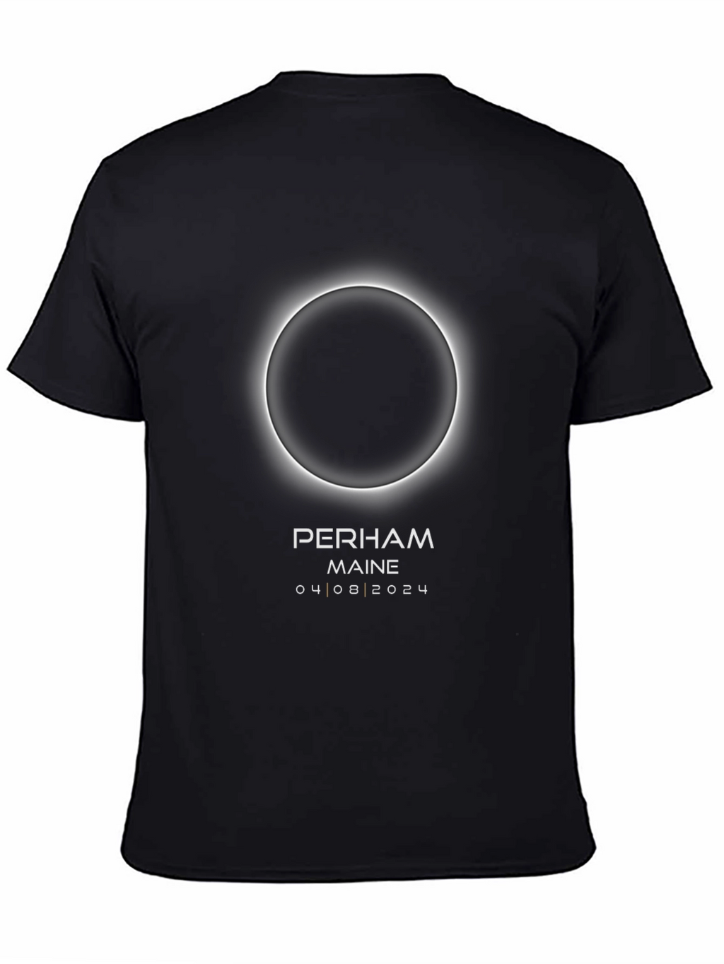 Perham Maine Eclipse 04 08 2024 Black T-Shirt