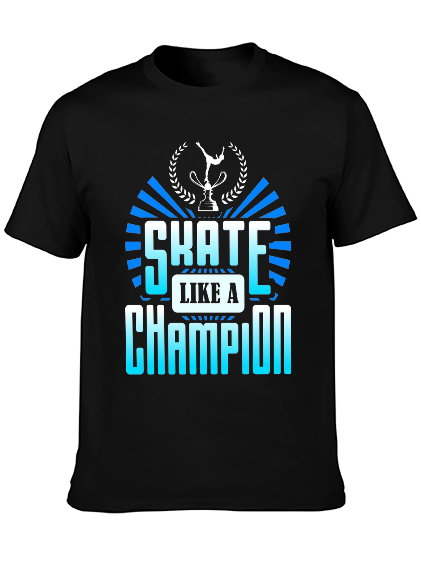 Skate Like a Champion Black Graphic T-Shirt