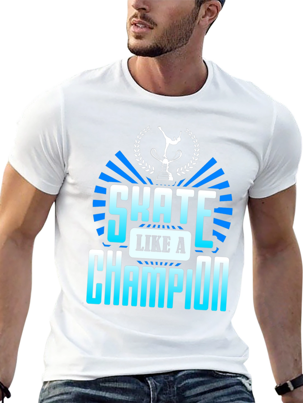 Skate Like a Champion Black Graphic T-Shirt