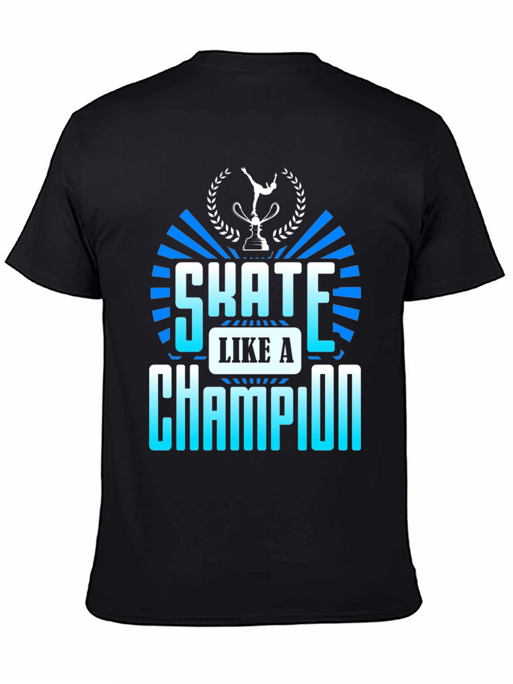 Skate Like a Champion Black Graphic T-Shirt