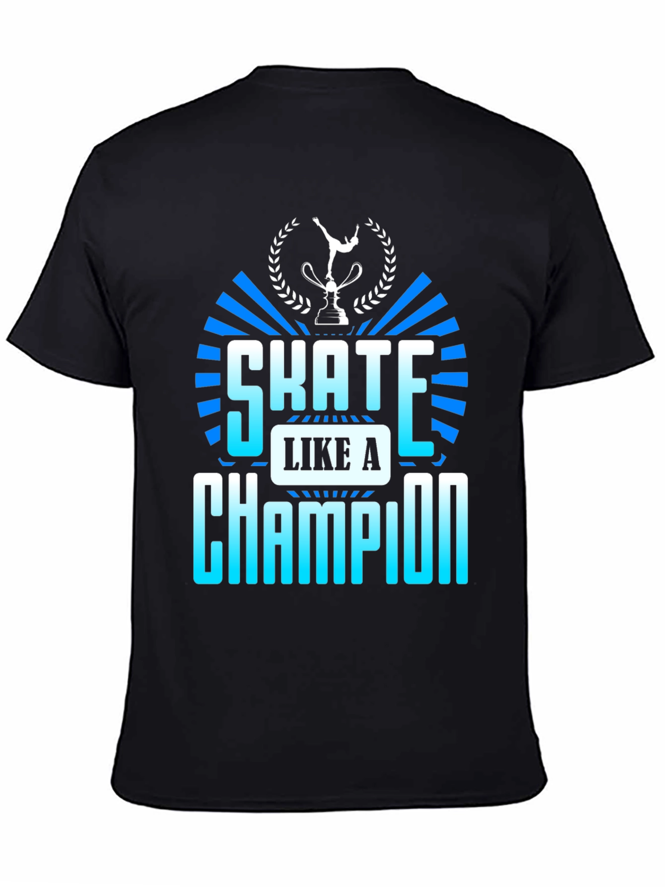 Skate Like a Champion Black Graphic T-Shirt