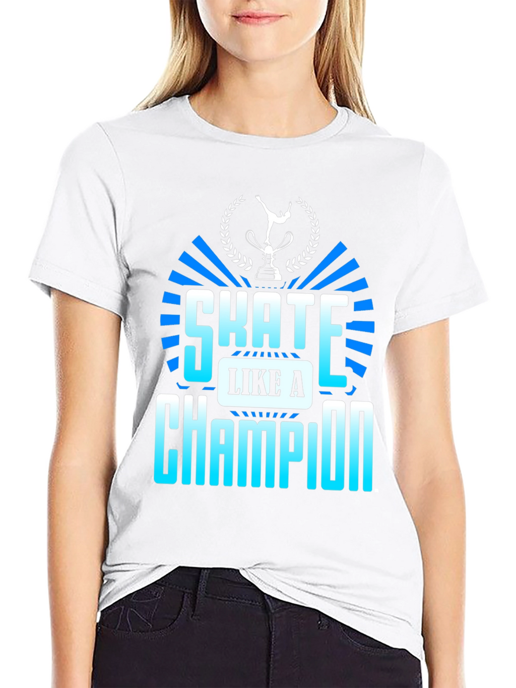 Skate Like a Champion Black Graphic T-Shirt