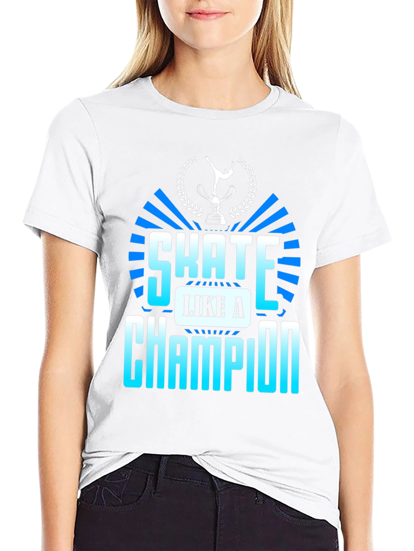 Skate Like a Champion Black Graphic T-Shirt
