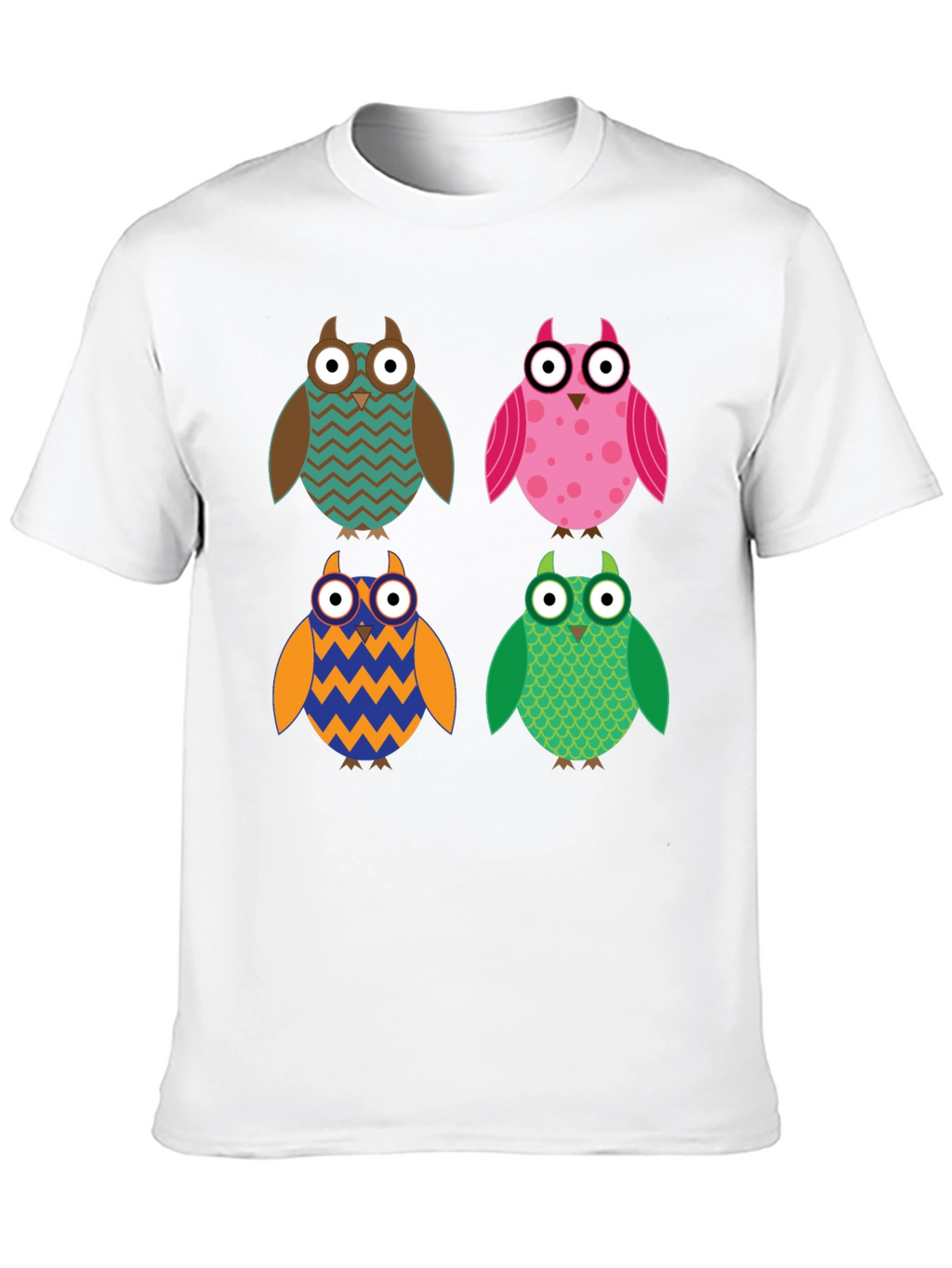 Owl Pattern T-Shirt - Unique Design Comfort Fit