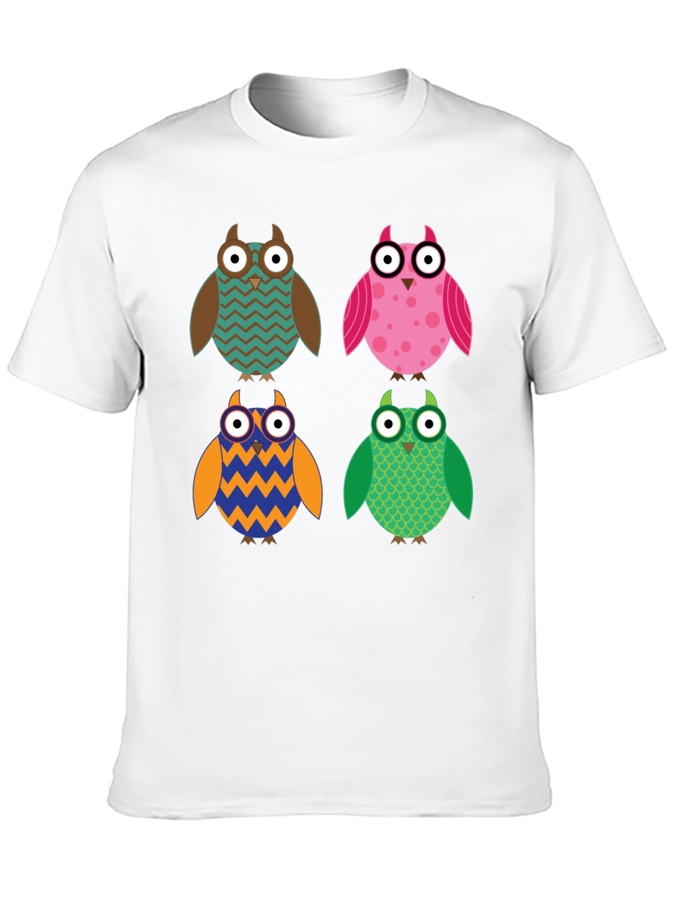 Owl Pattern T-Shirt - Unique Design Comfort Fit