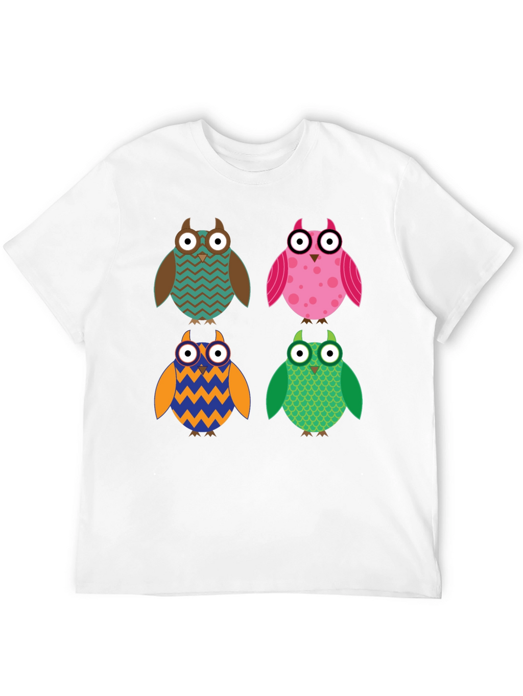 Owl Pattern T-Shirt - Unique Design Comfort Fit