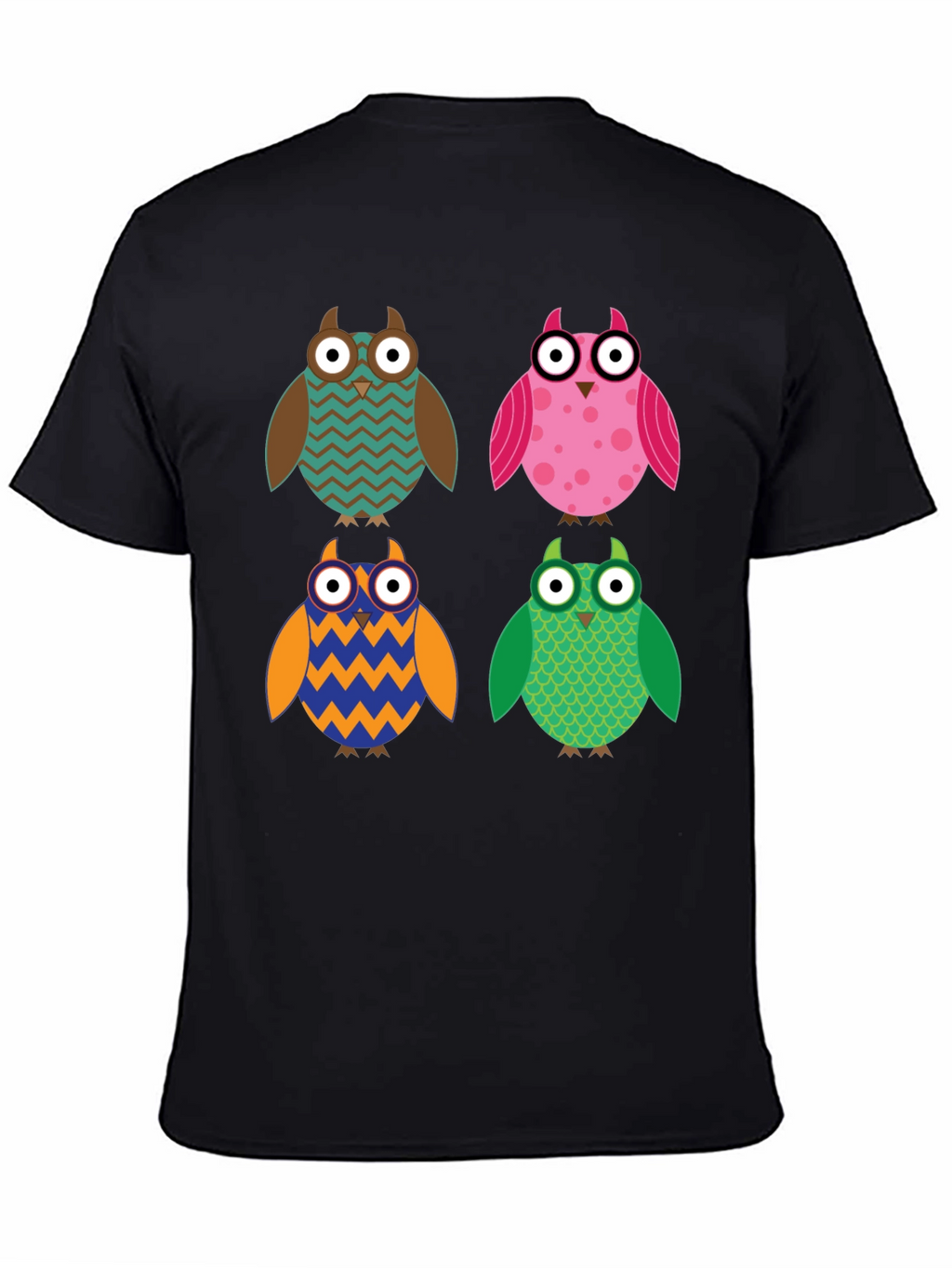 Owl Pattern T-Shirt - Unique Design Comfort Fit