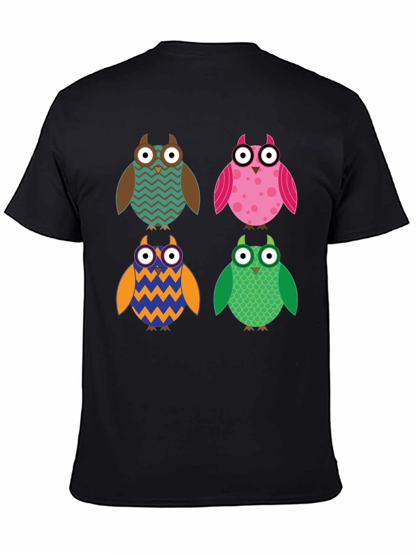 Owl Pattern T-Shirt - Unique Design Comfort Fit
