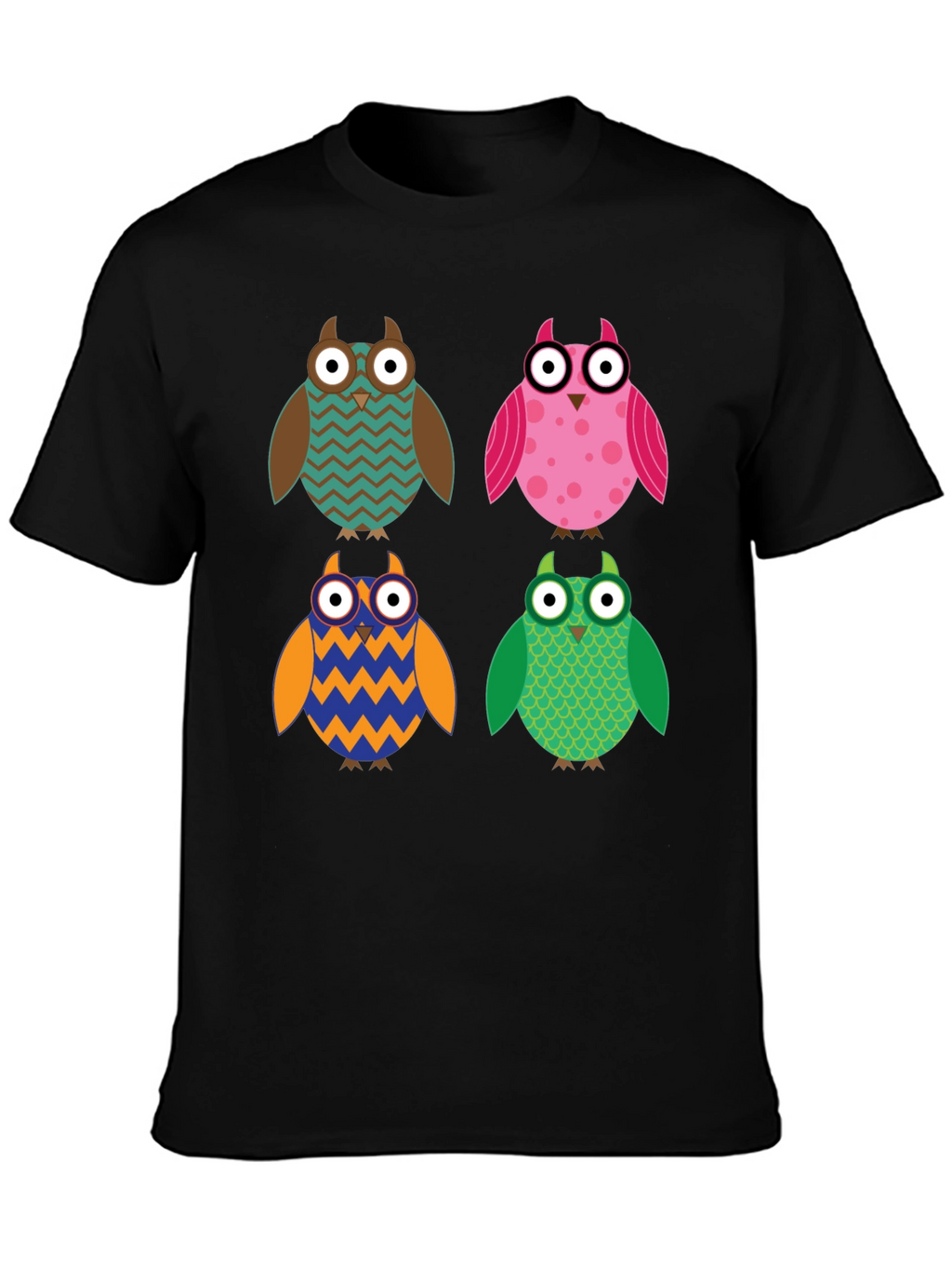 Owl Pattern T-Shirt - Unique Design Comfort Fit