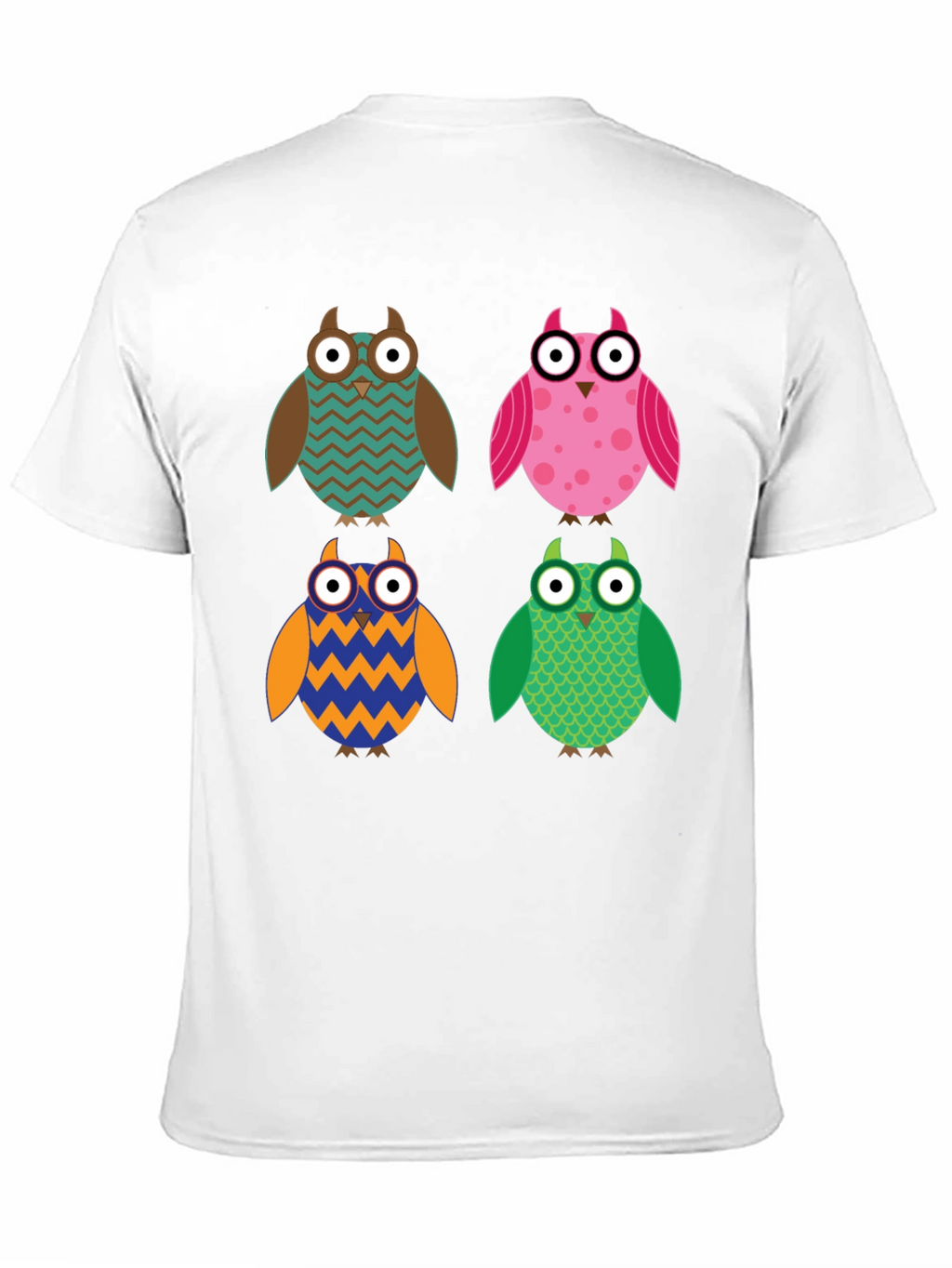 Owl Pattern T-Shirt - Unique Design Comfort Fit
