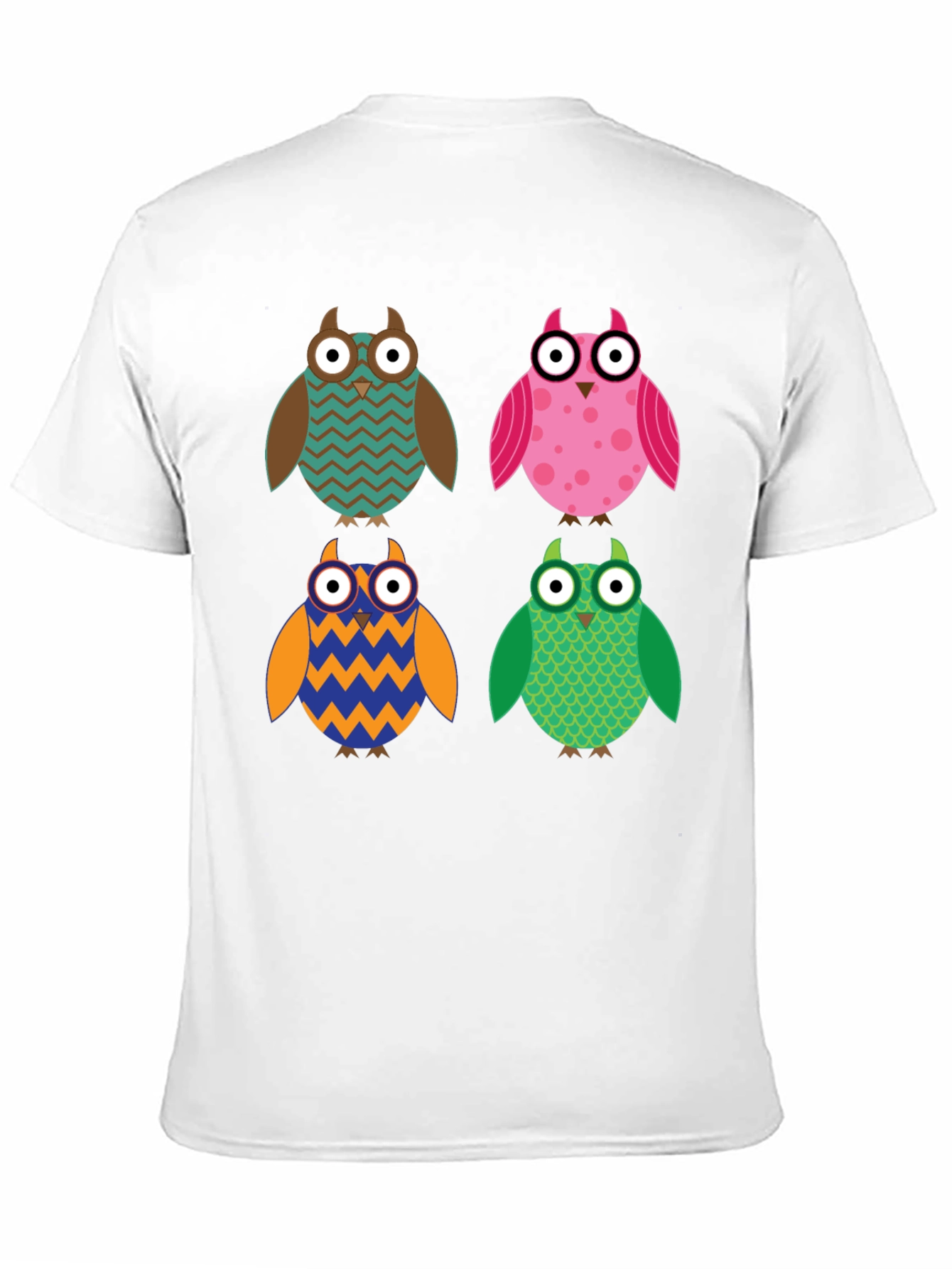 Owl Pattern T-Shirt - Unique Design Comfort Fit