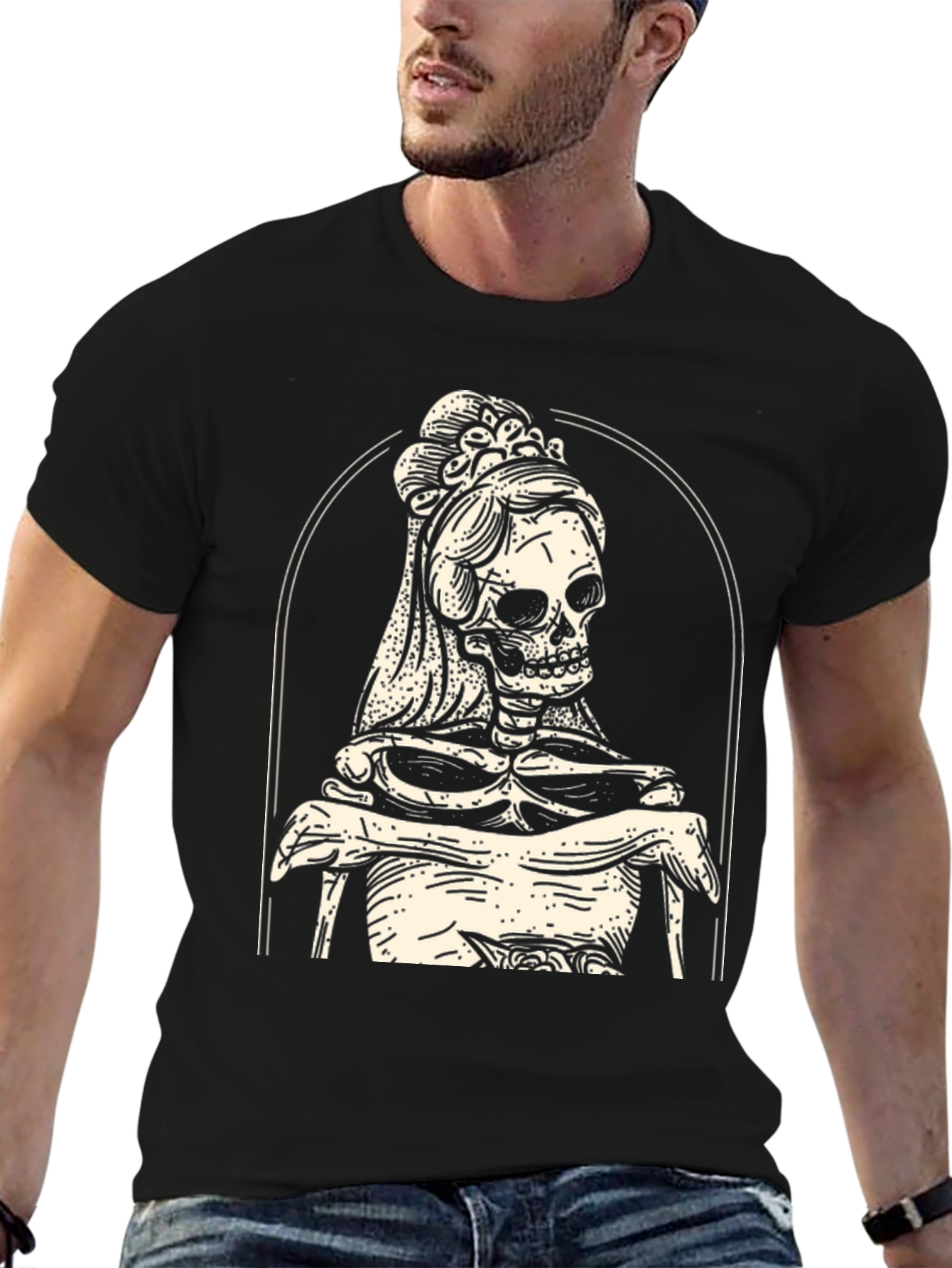 Skeleton Bride Graphic Tee - Black