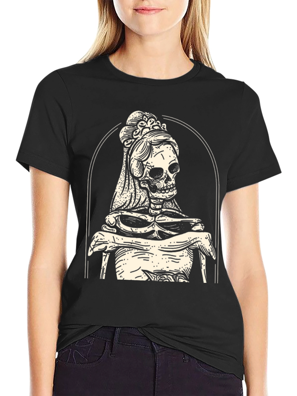 Skeleton Bride Graphic Tee - Black