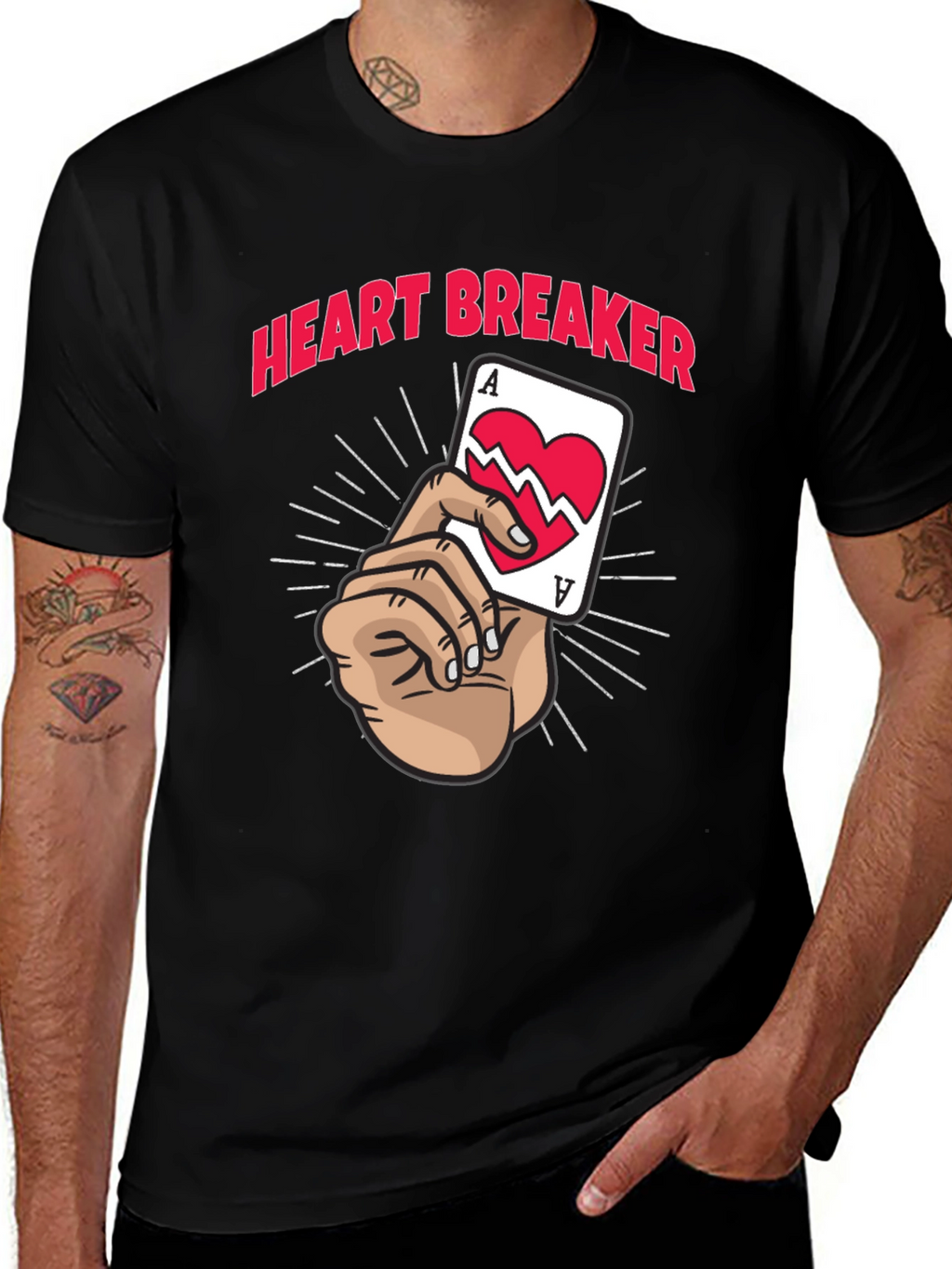 Heart Breaker Graphic Tee - Black