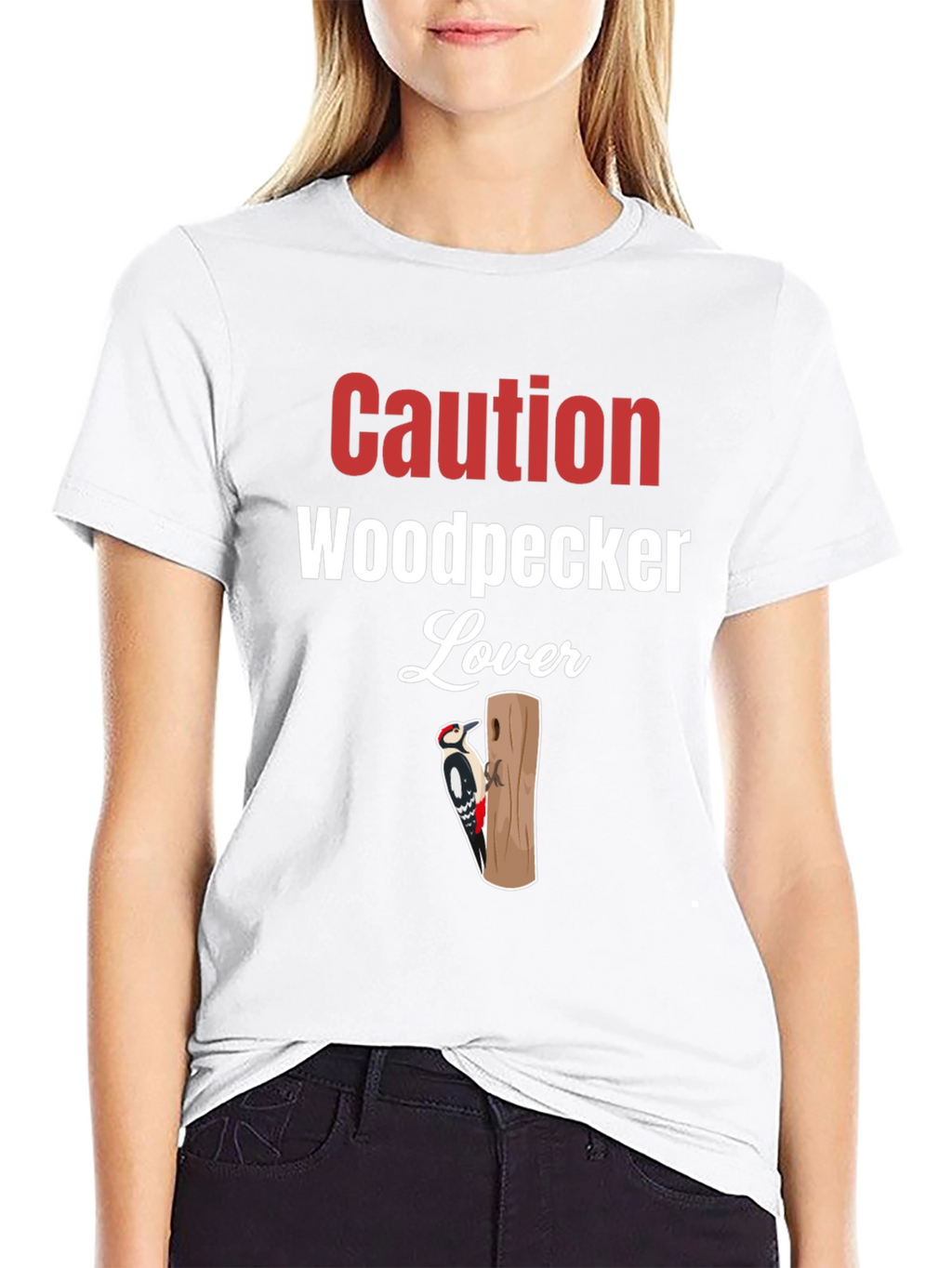Caution Woodpecker Lover Graphic Tee
