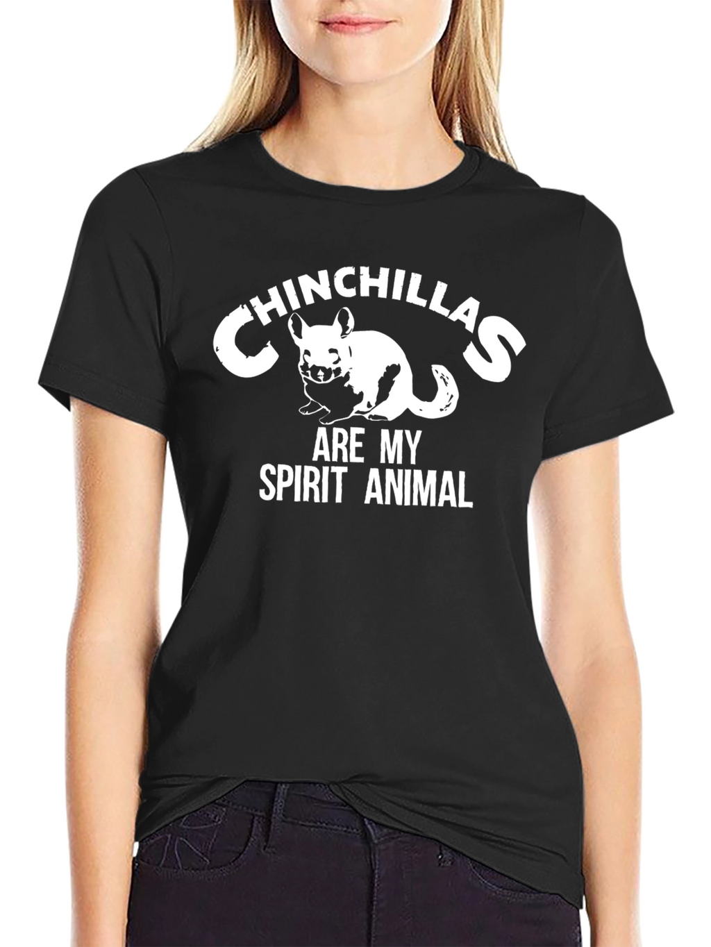 Chinchillas Are My Spirit Animal Black T-Shirt