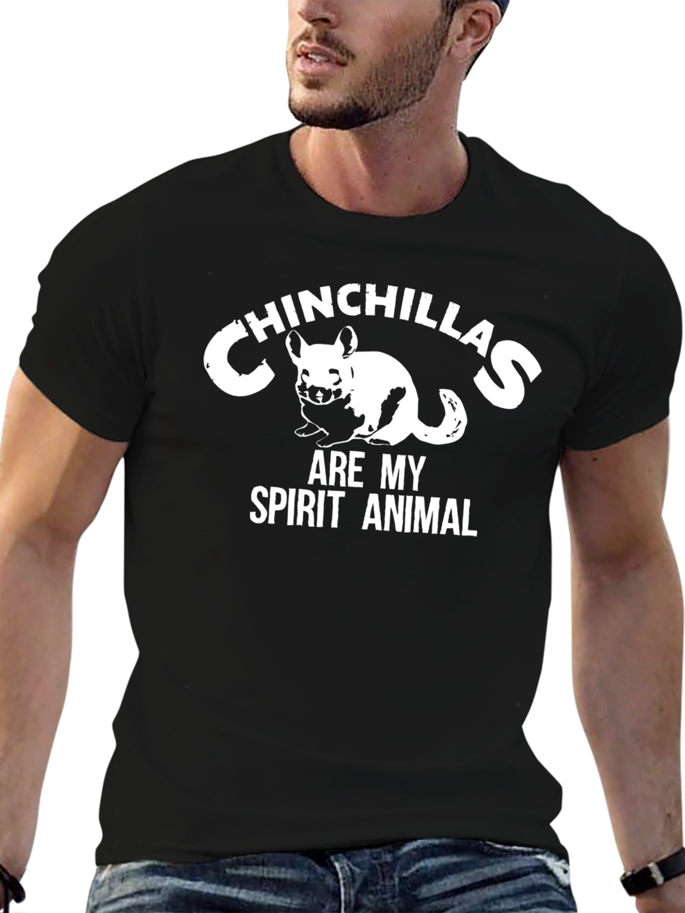 Chinchillas Are My Spirit Animal Black T-Shirt